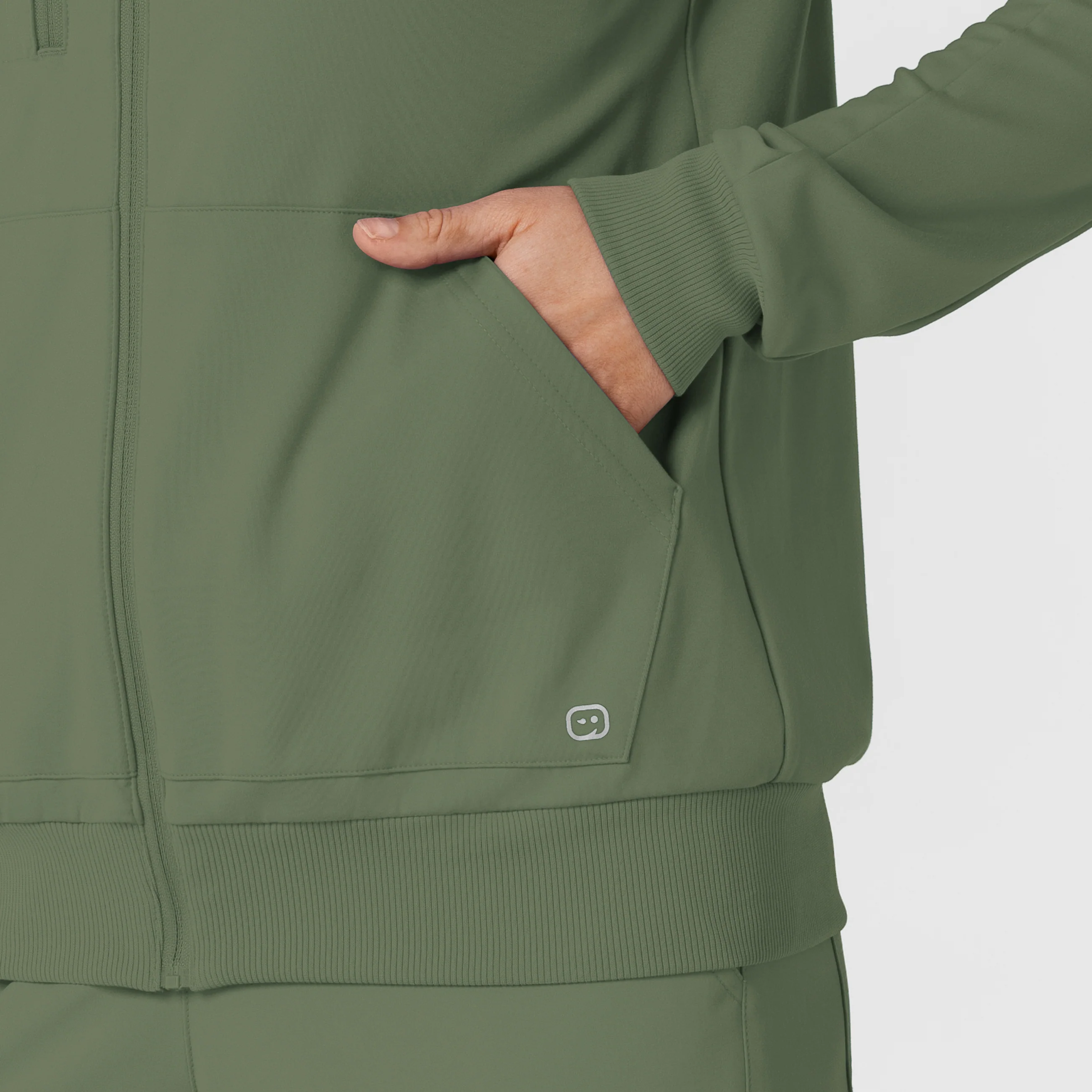 RENEW Knit Women’s Zip Hoodie - Olive - Image 11