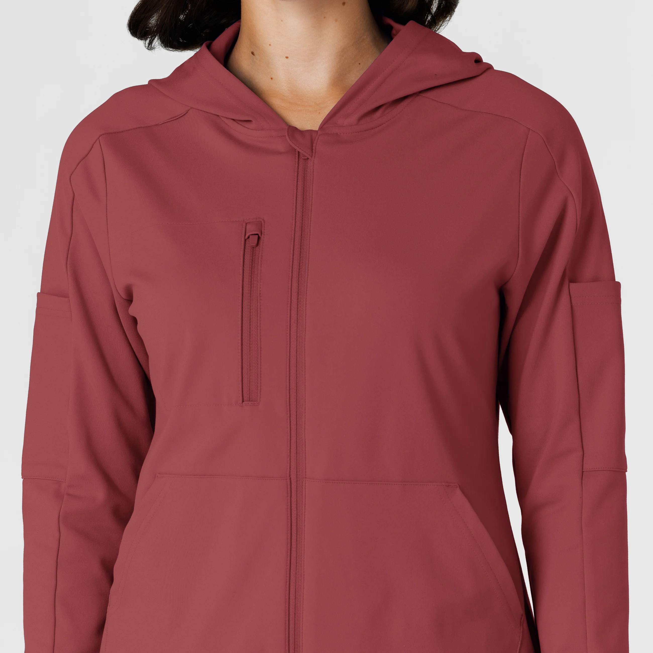 RENEW Knit Women’s Zip Hoodie - Ruby - Image 5
