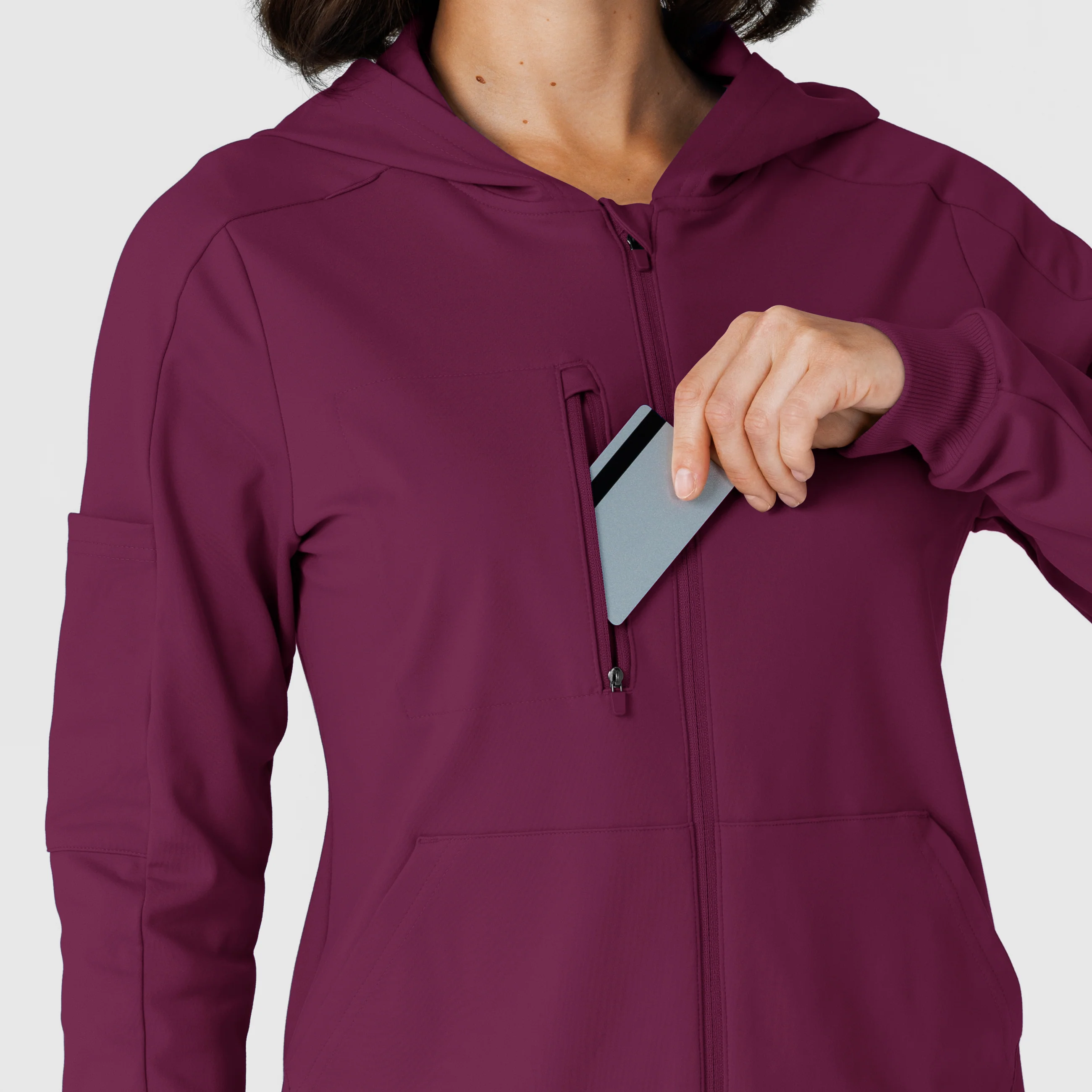 RENEW Knit Women’s Zip Hoodie - Wine - Image 8