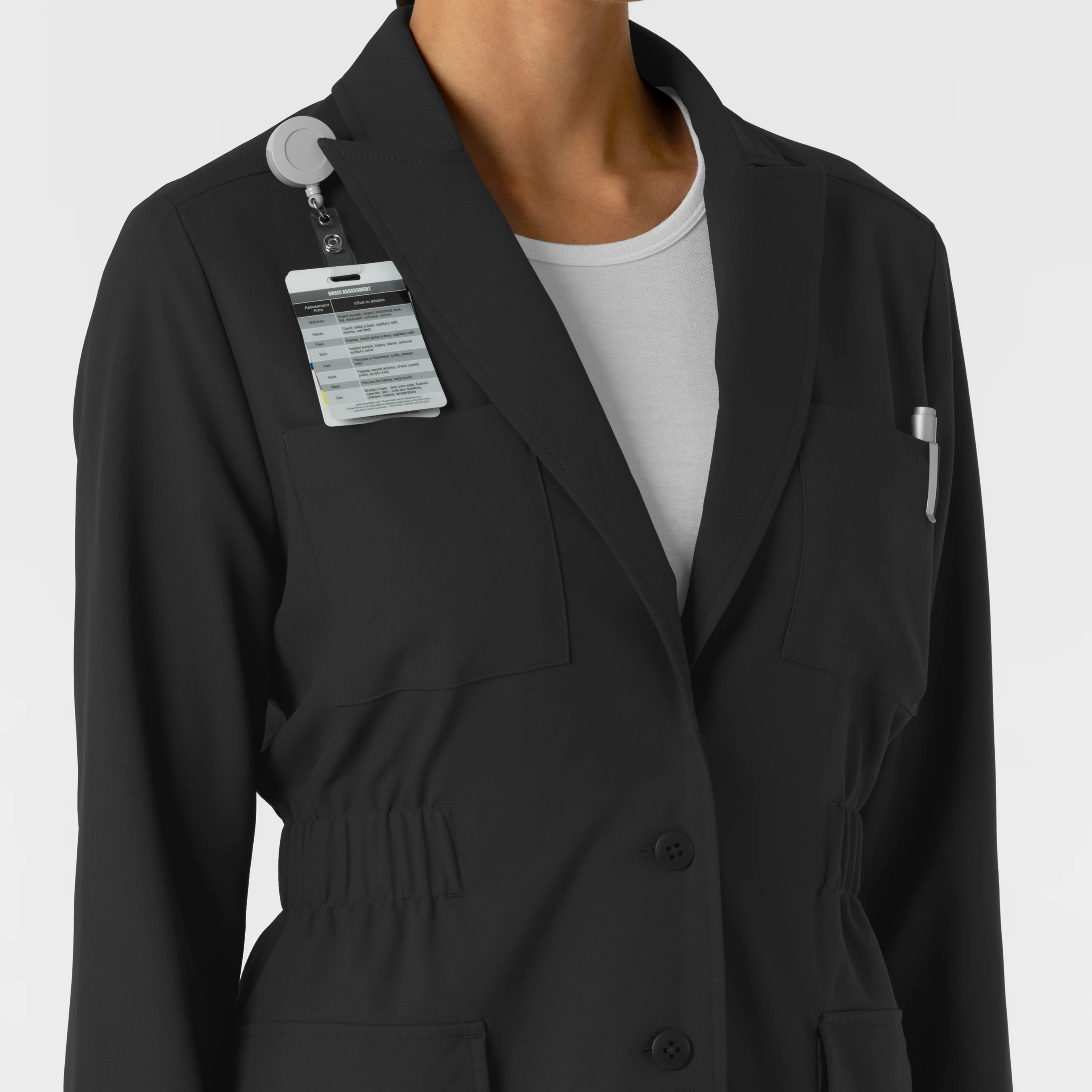 Wink Women's Blazer Short Lab Coat - Black - Image 6