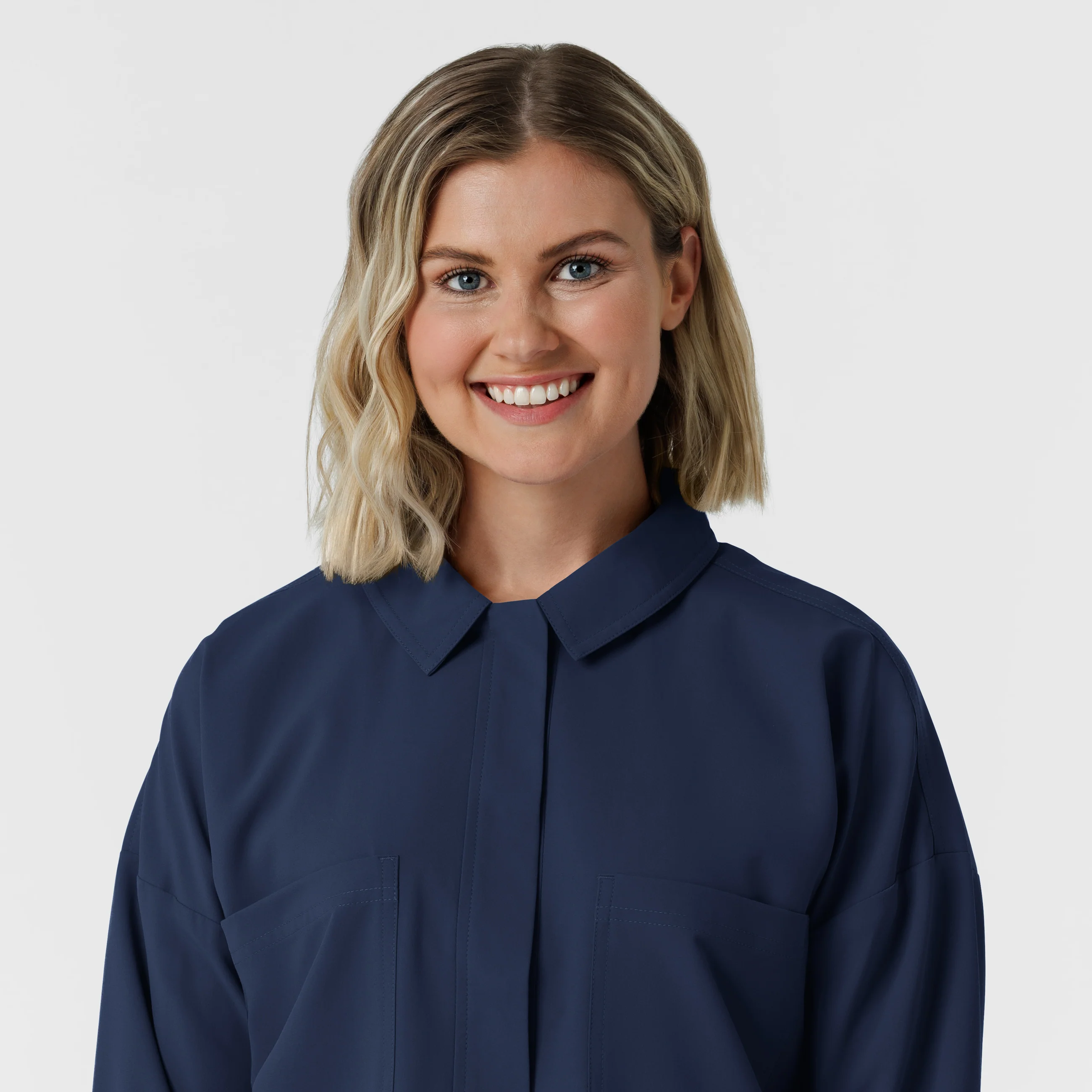 NURTUR Women’s Scrub Shirt Jacket - Navy - Image 5