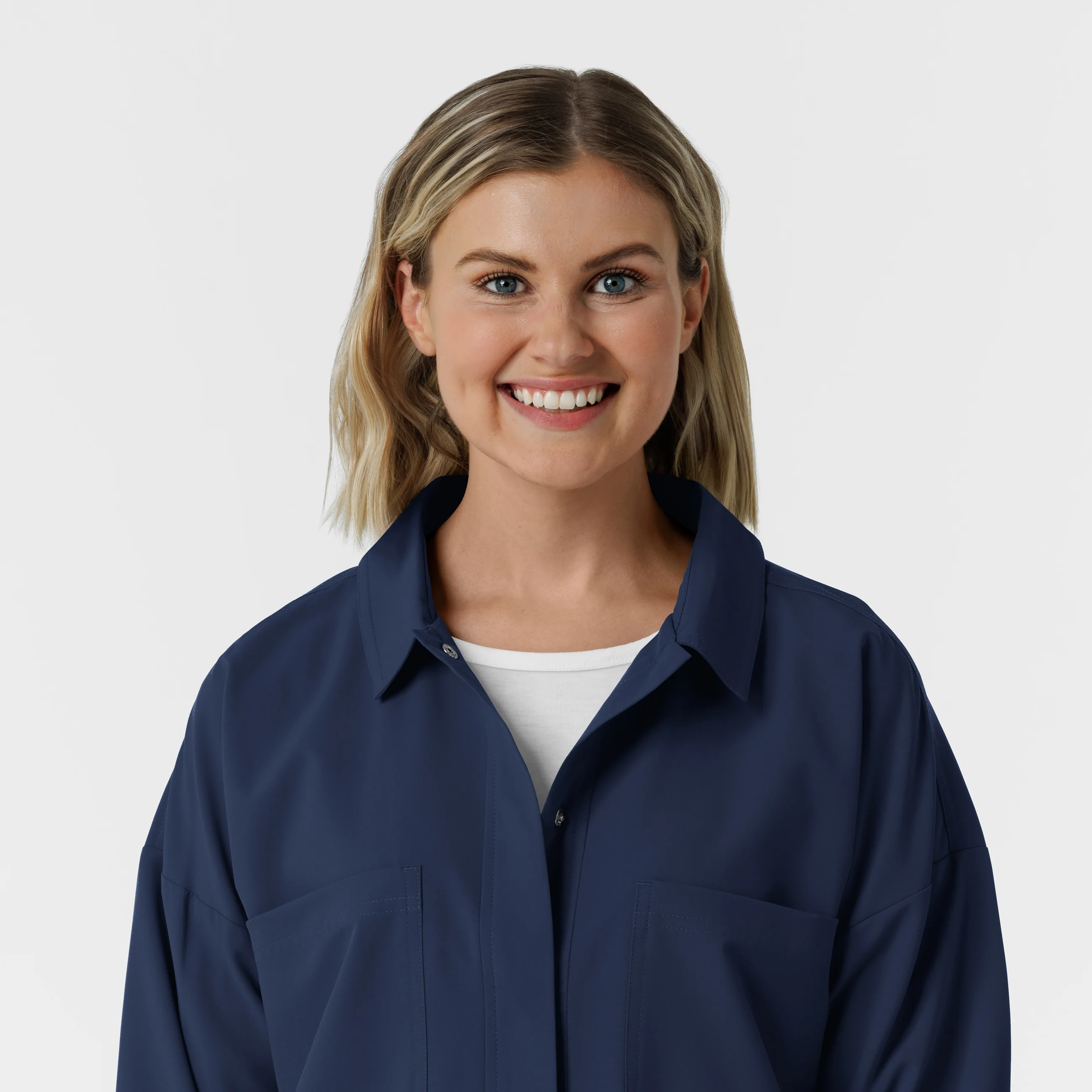 NURTUR Women’s Scrub Shirt Jacket - Navy - Image 6