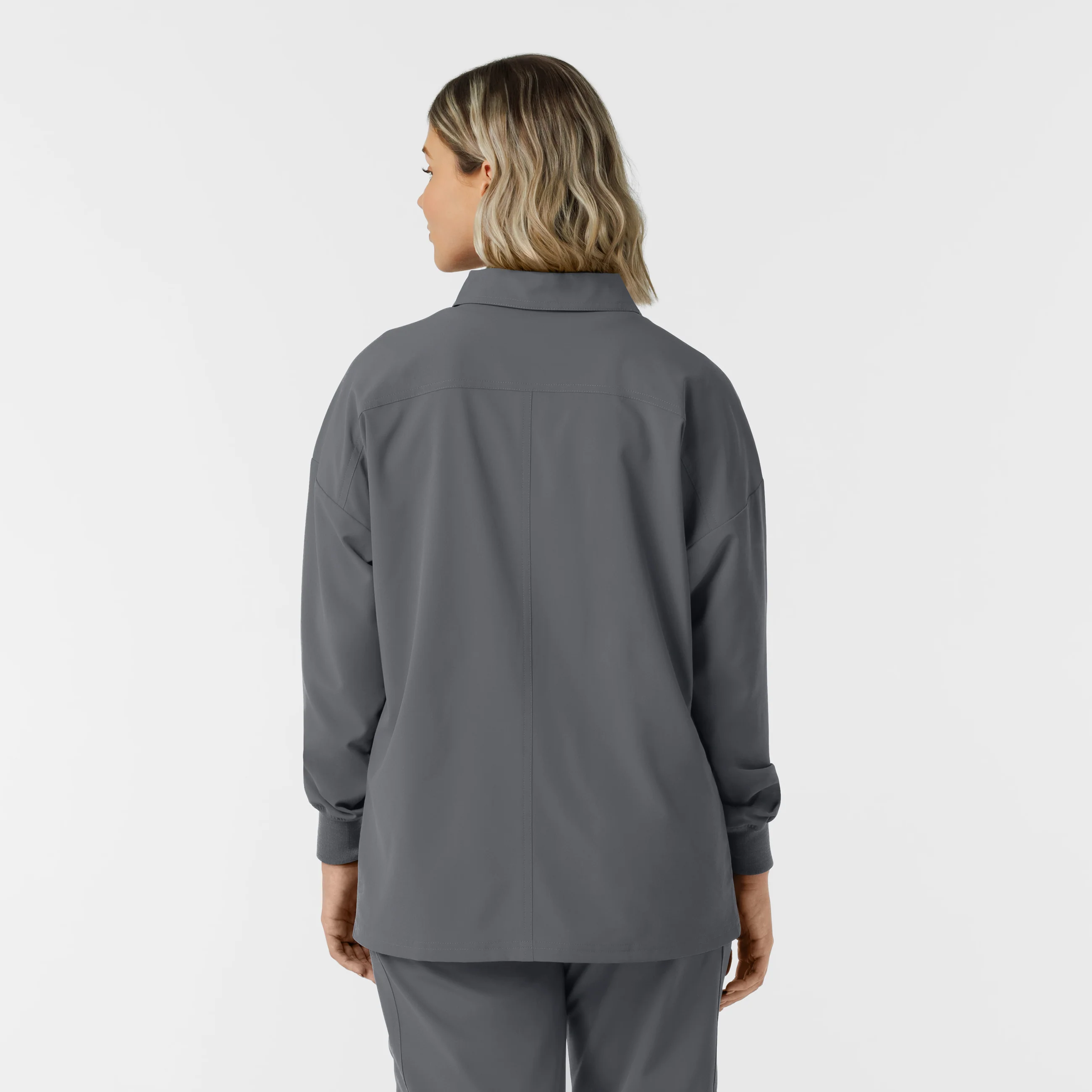 NURTUR Women’s Scrub Shirt Jacket - Pewter - Image 2