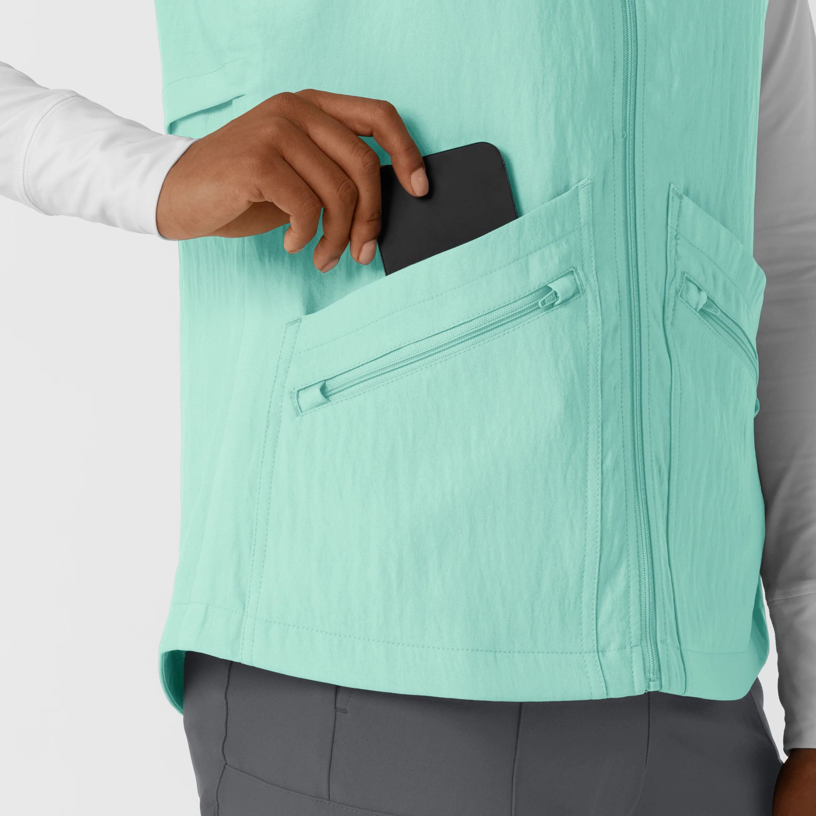 Women's Everything Everywhere Scrub Vest - Aruba Blue - Image 7