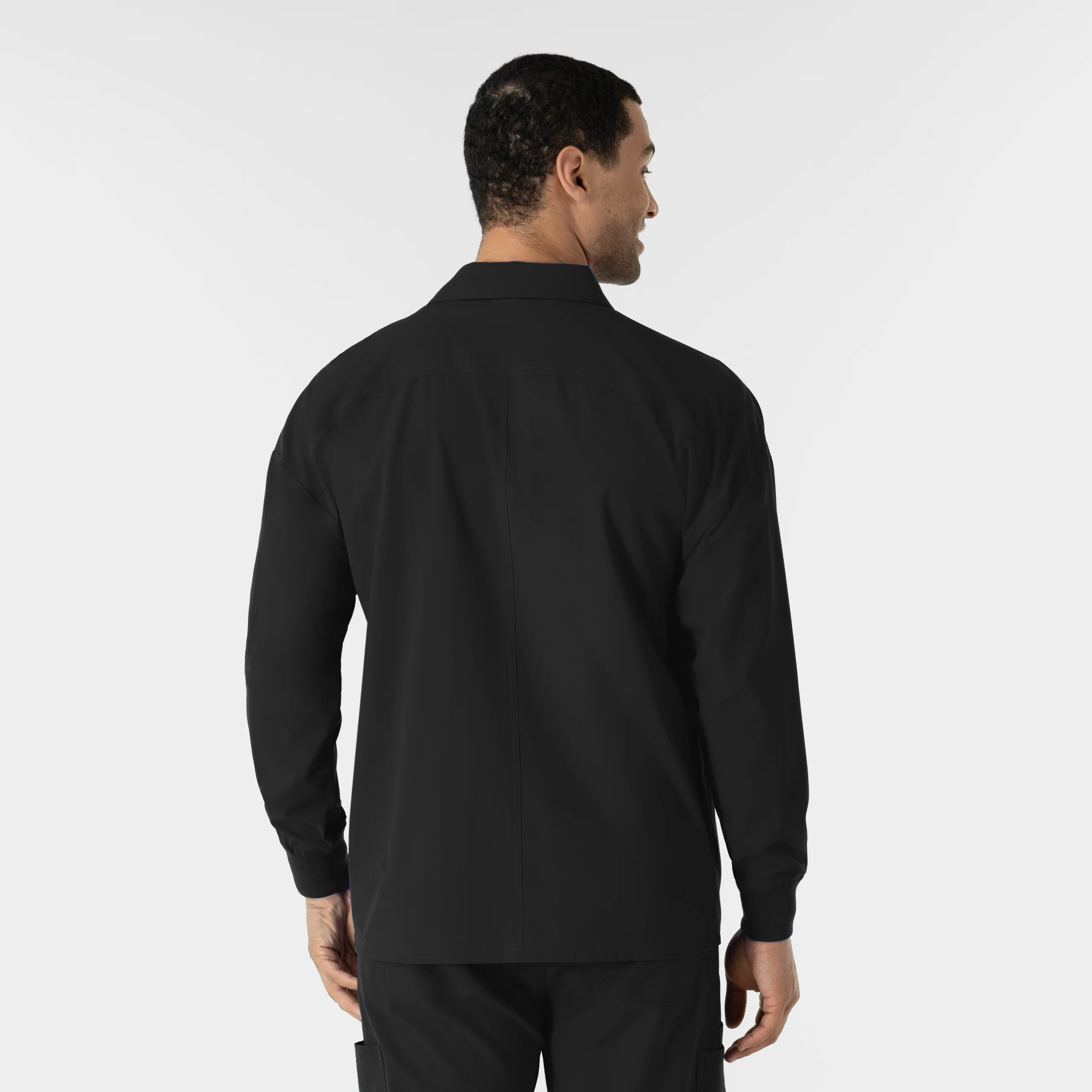 NURTUR Men’s Scrub Shirt Jacket - Black - Image 2