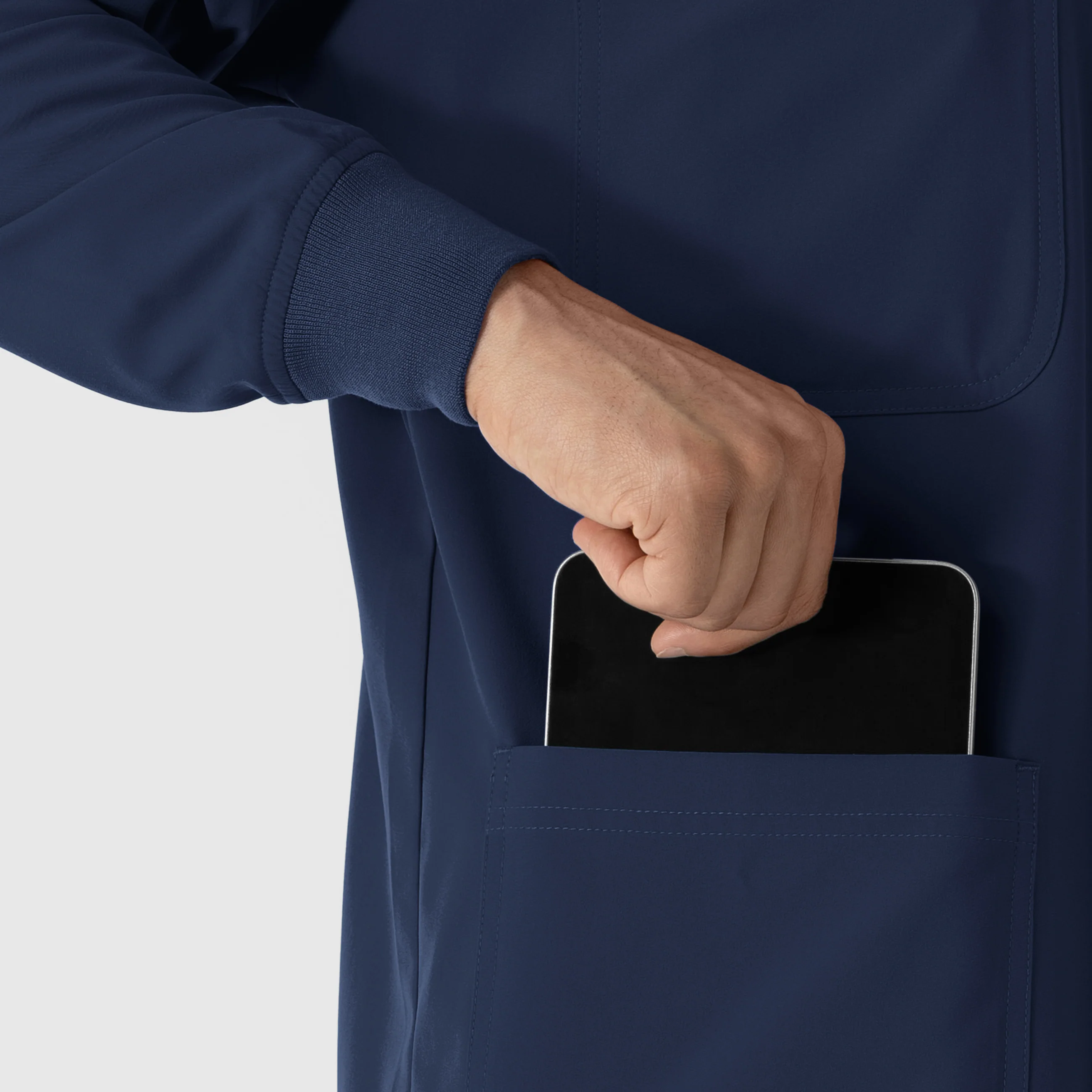 NURTUR Men’s Scrub Shirt Jacket - Navy - Image 3