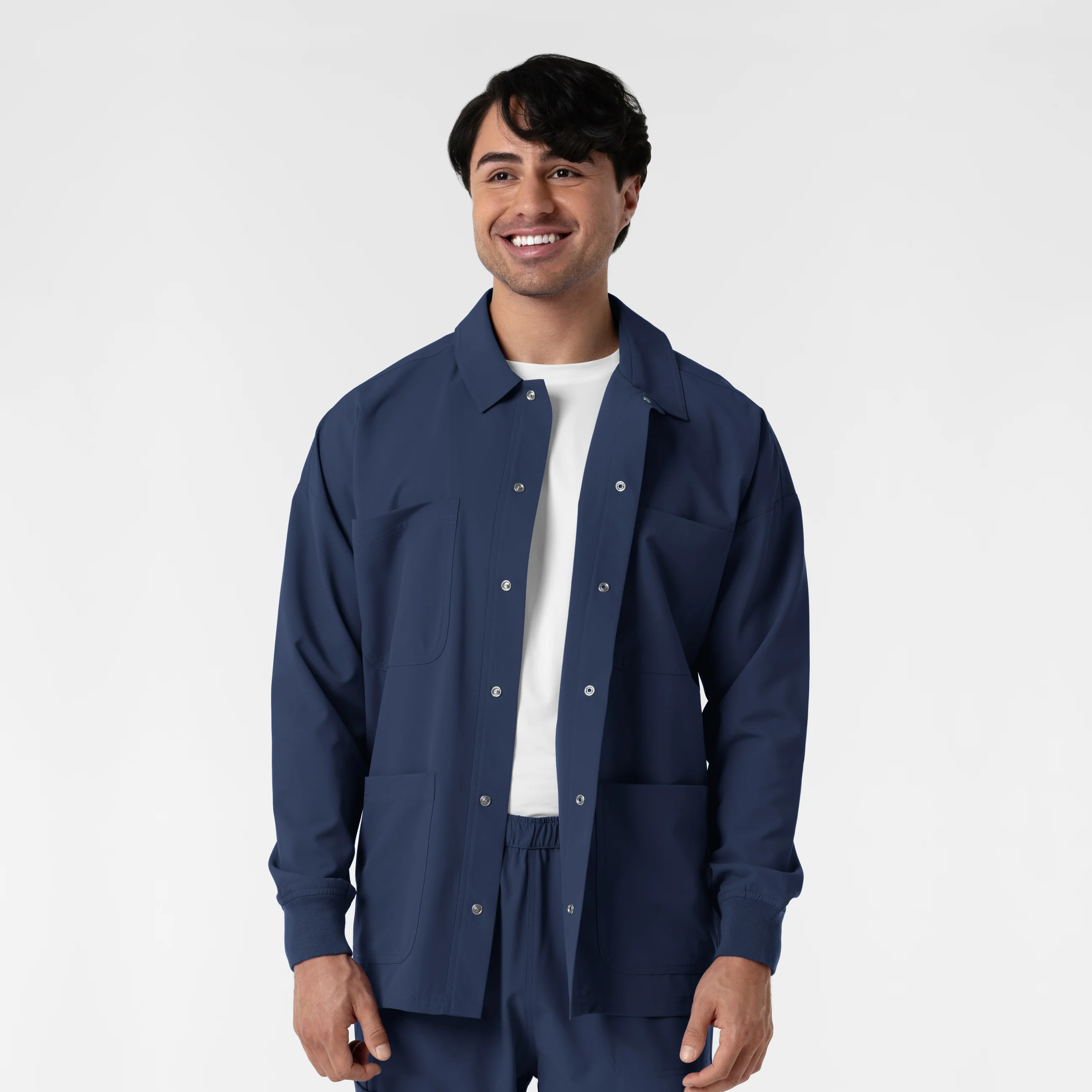 NURTUR Men’s Scrub Shirt Jacket - Navy - Image 6