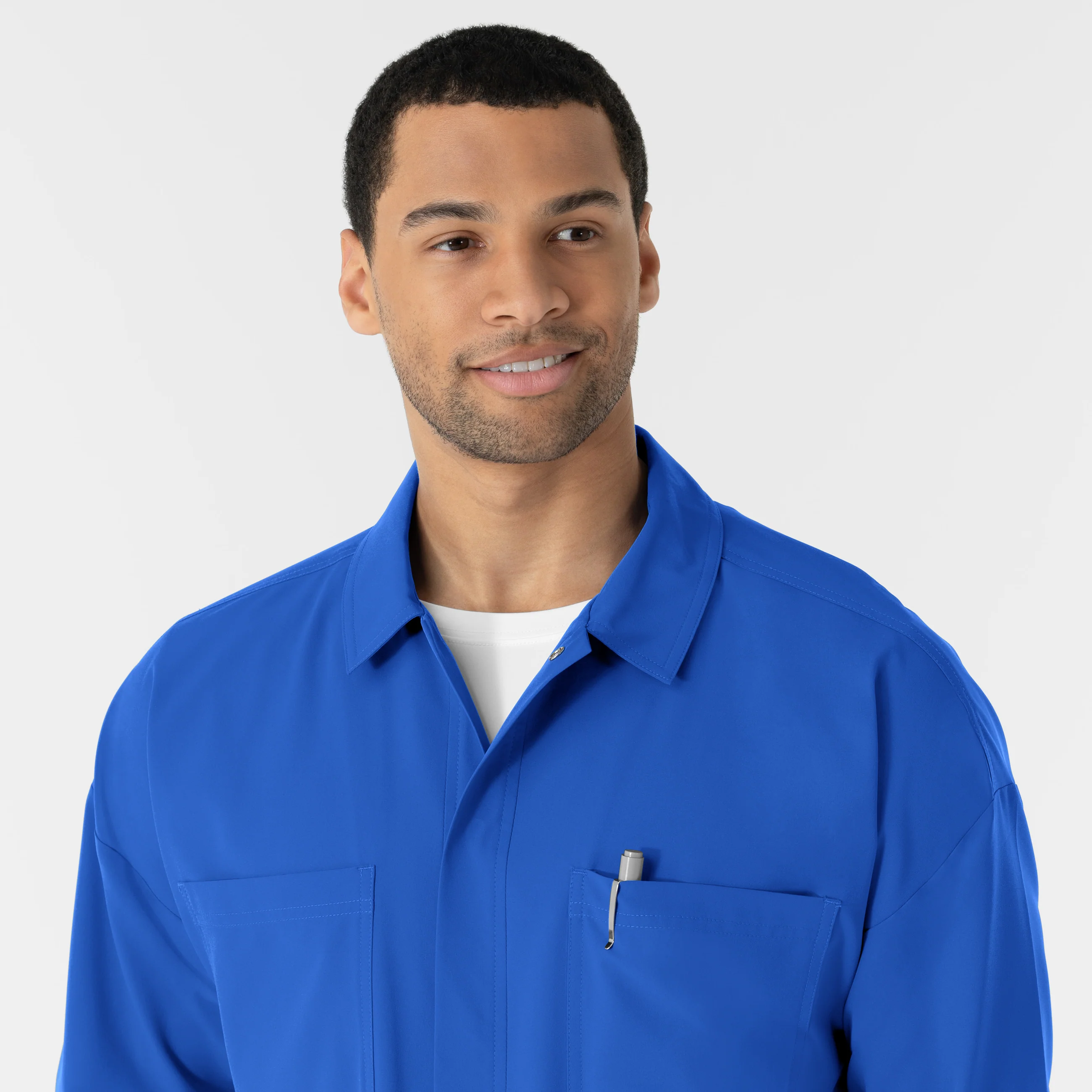 NURTUR Men’s Scrub Shirt Jacket - Royal - Image 5