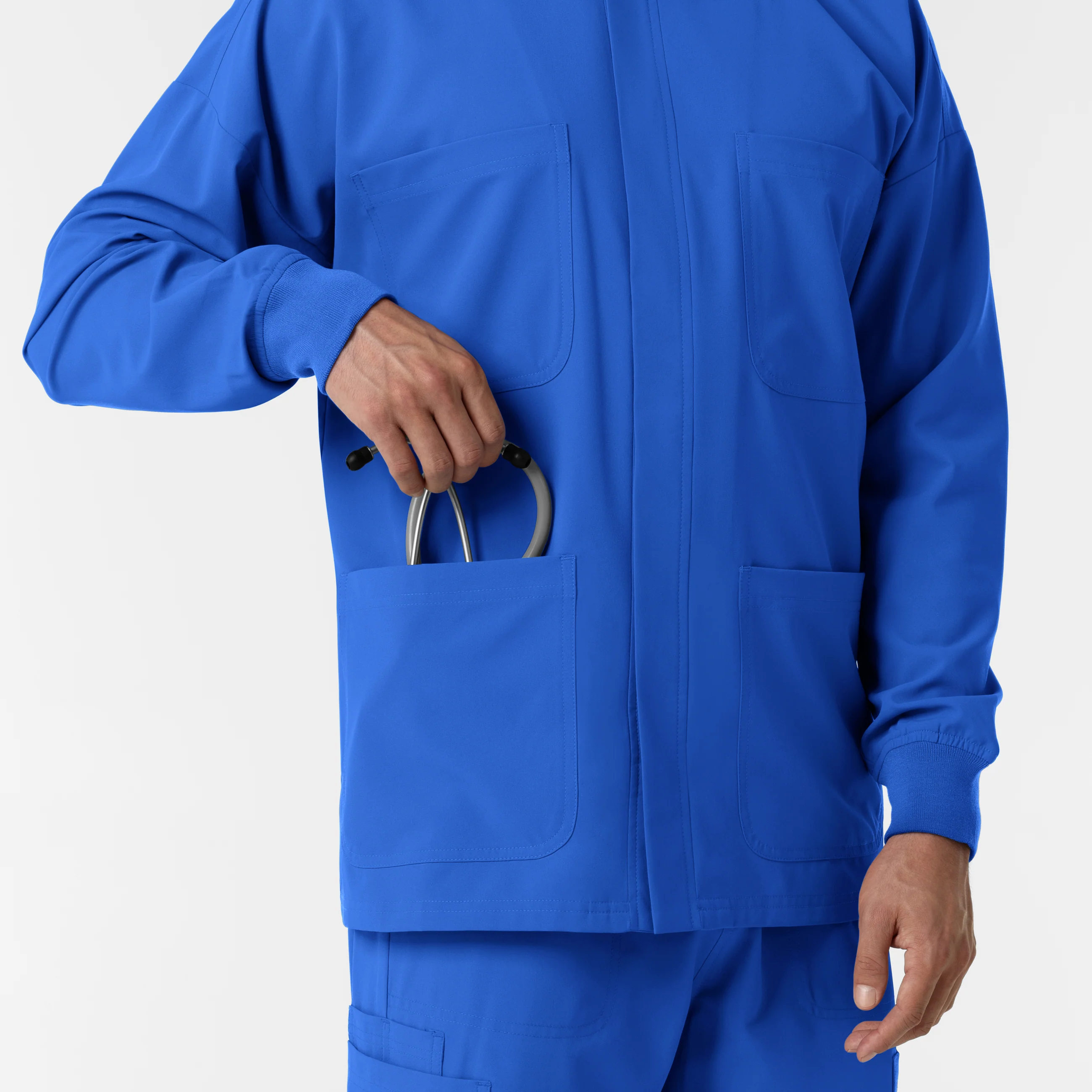 NURTUR Men’s Scrub Shirt Jacket - Royal - Image 8