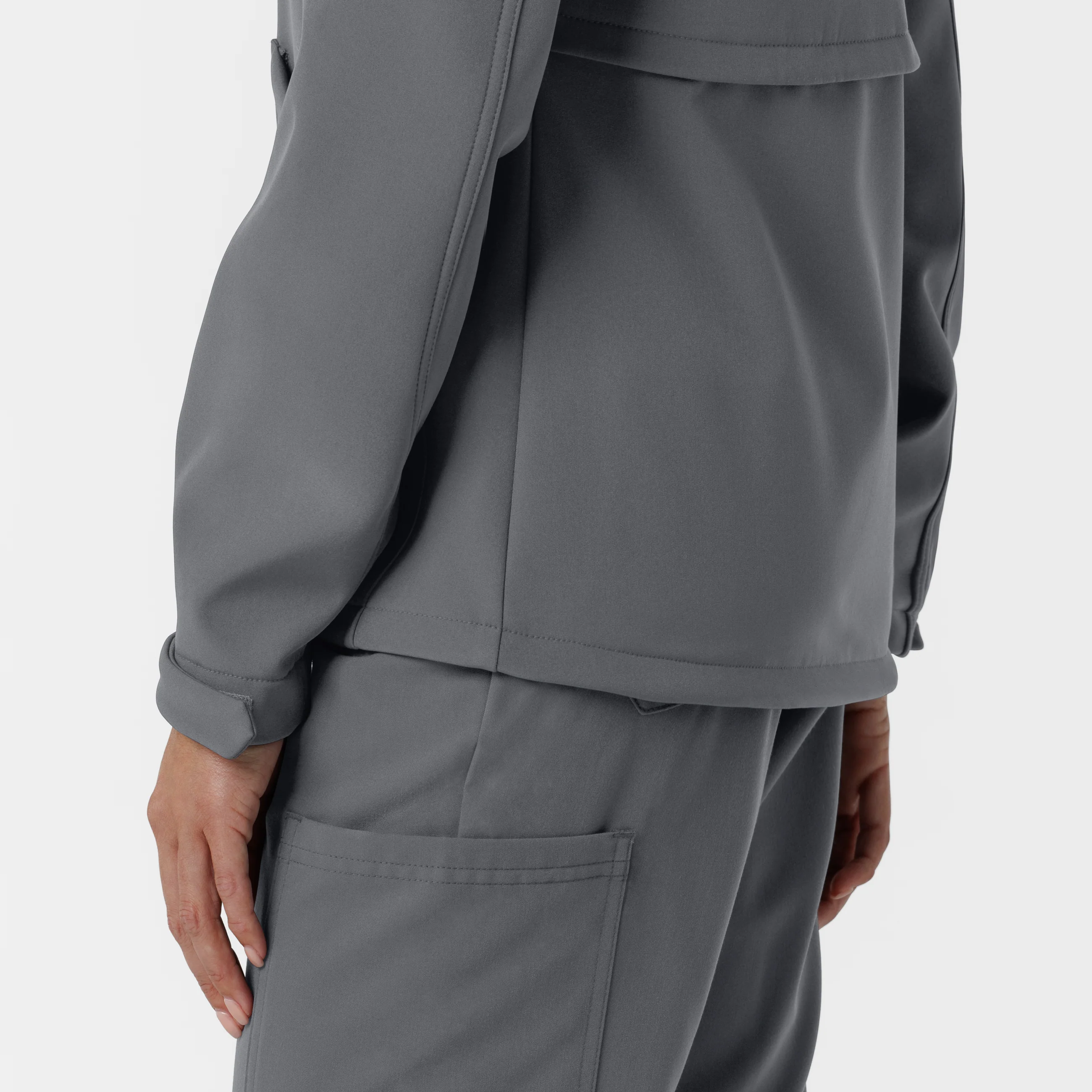Women's Softshell Scrub Jacket - Pewter - Image 10