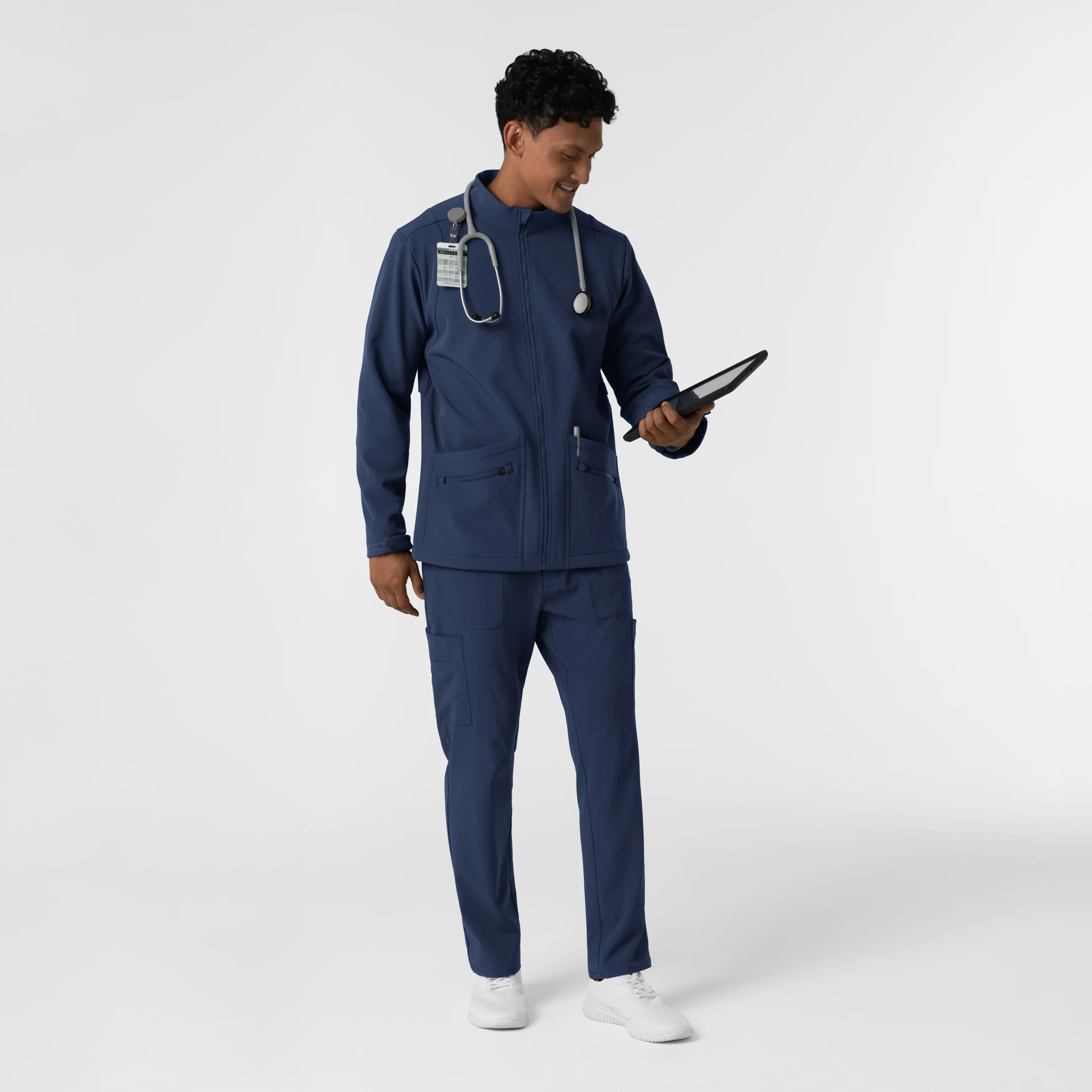 Men's Softshell Scrub Jacket - Navy - Image 3