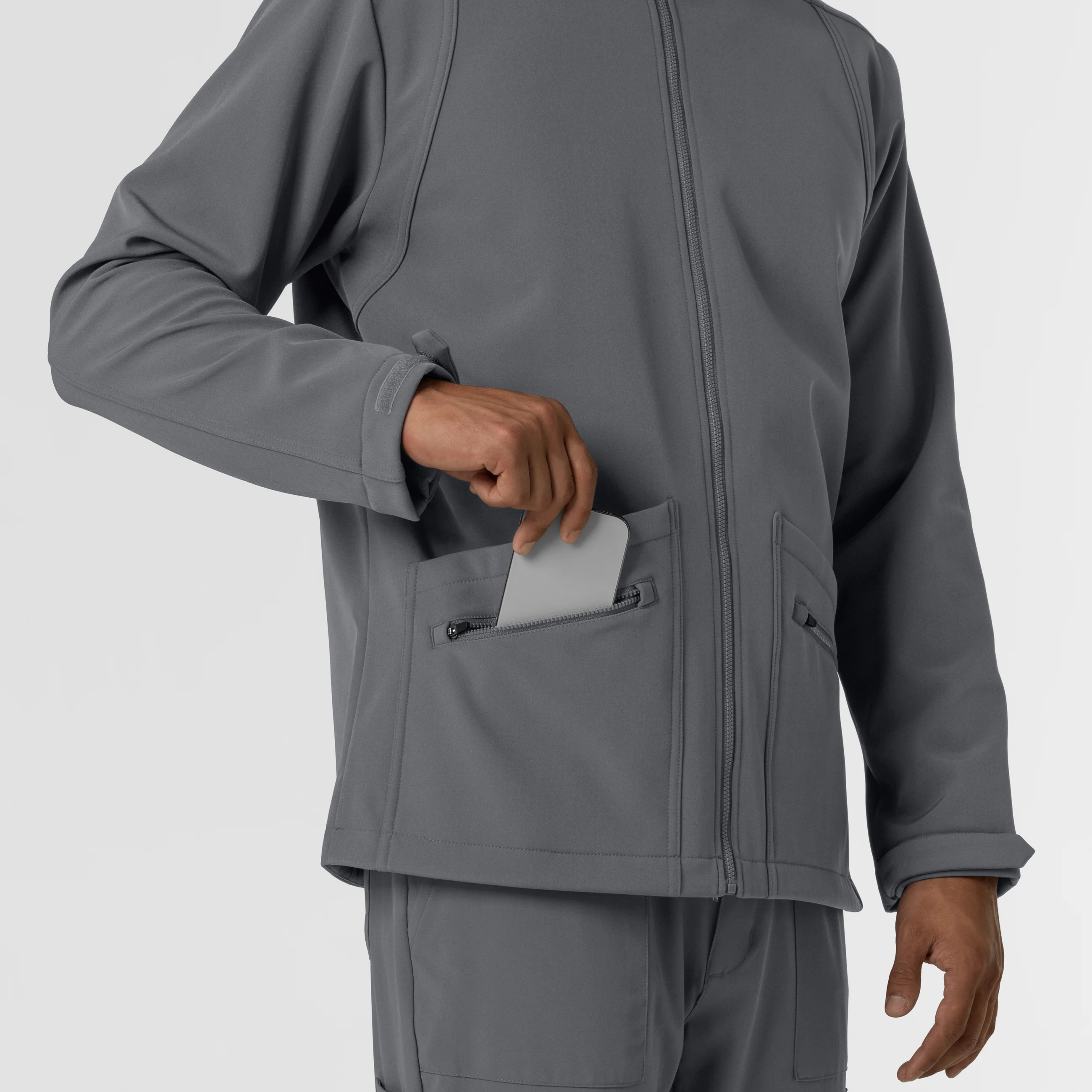 Men's Softshell Scrub Jacket - Pewter - Image 9