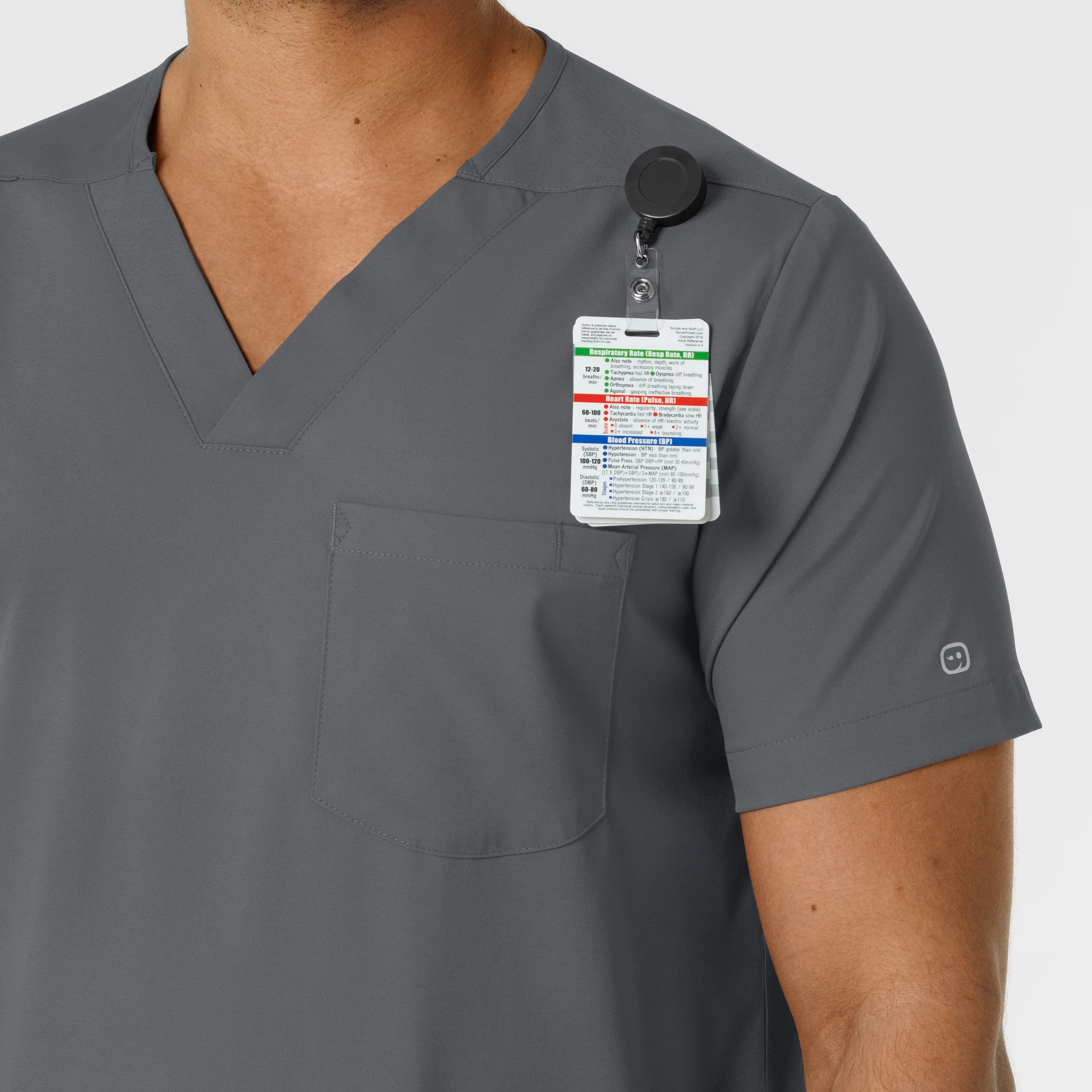 Boundless Men's Multi Pocket V-Neck Scrub Top - Pewter - Image 6