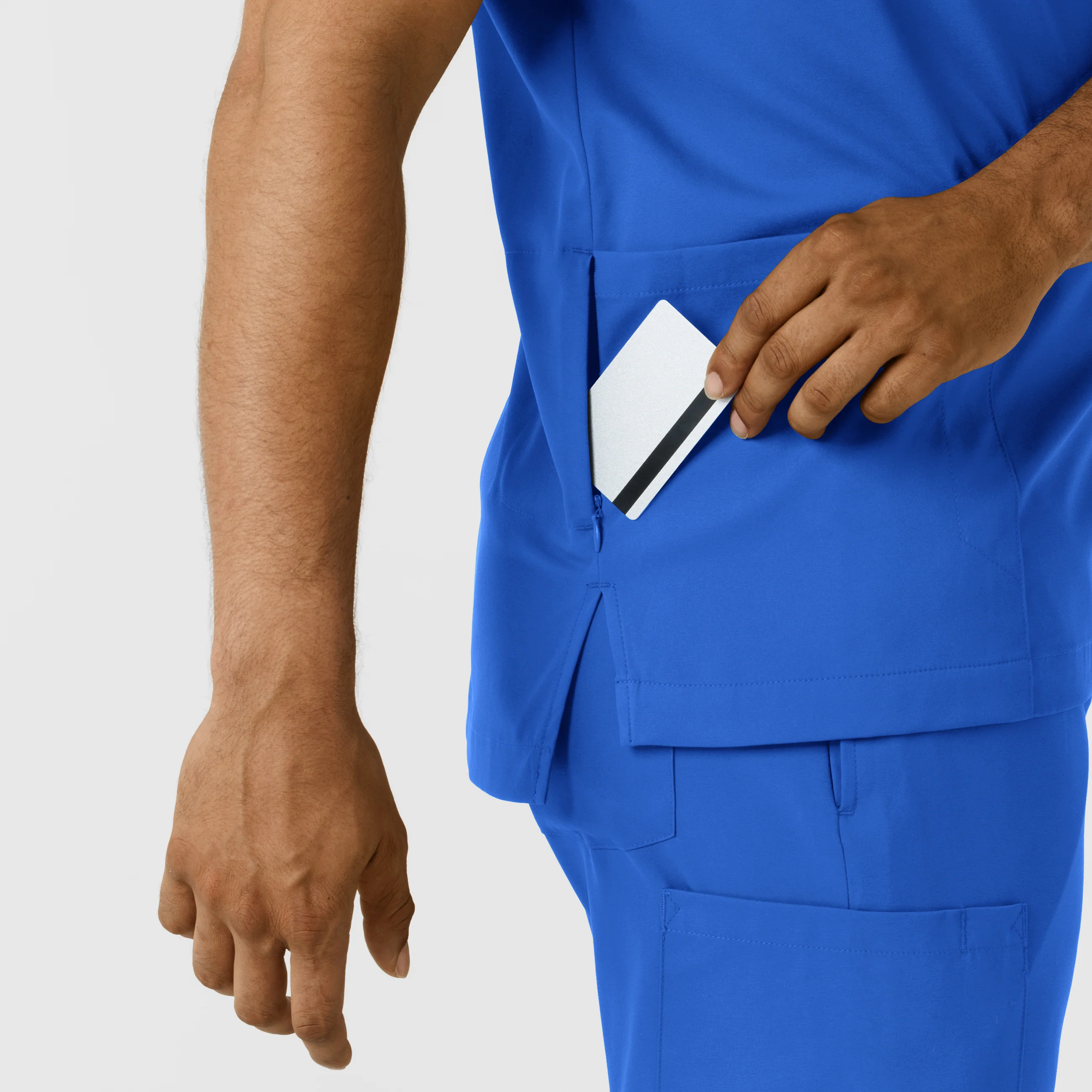 Boundless Men's Multi Pocket V-Neck Scrub Top - Royal - Image 10