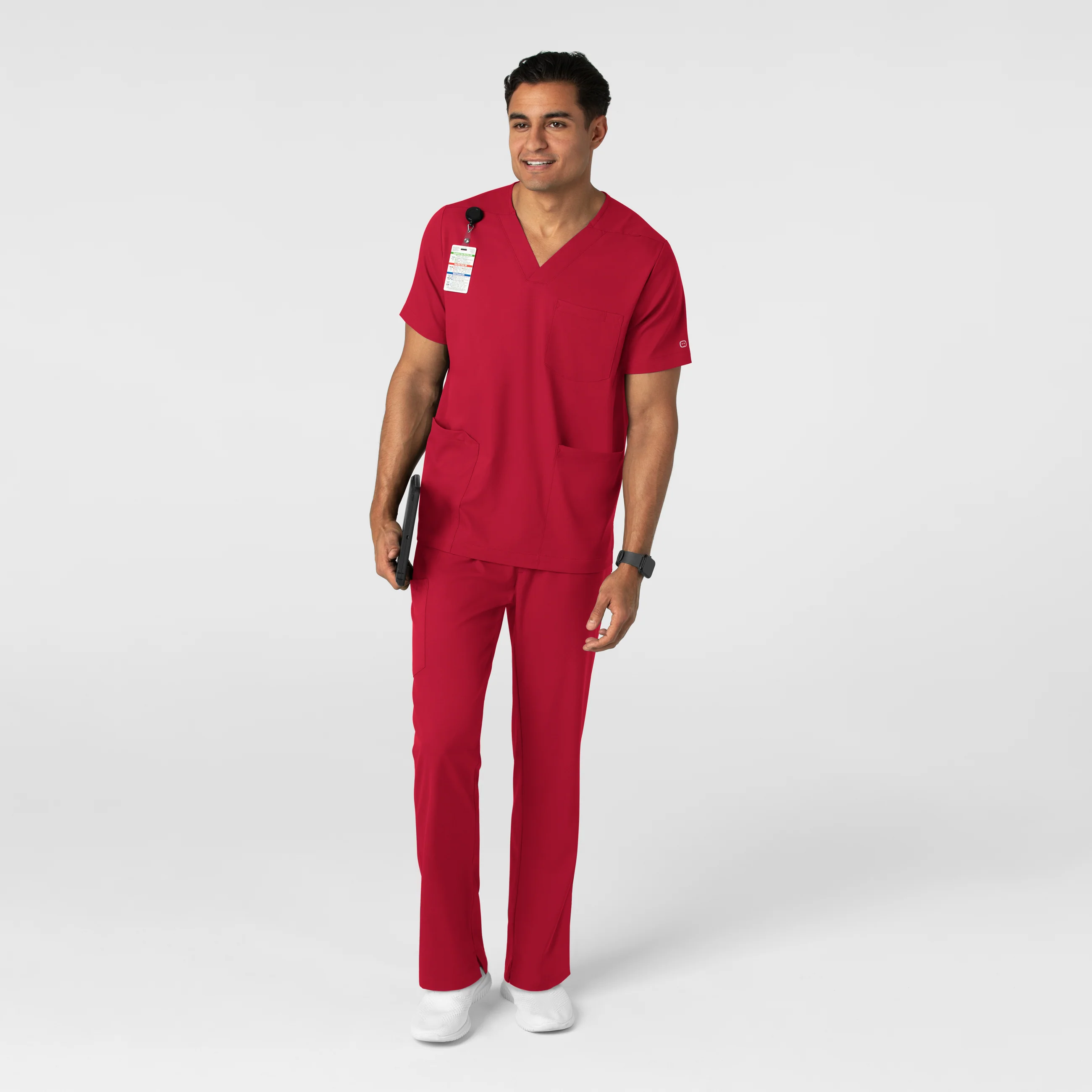 Boundless Men's Straight Leg Scrub Pant - Red - Image 3