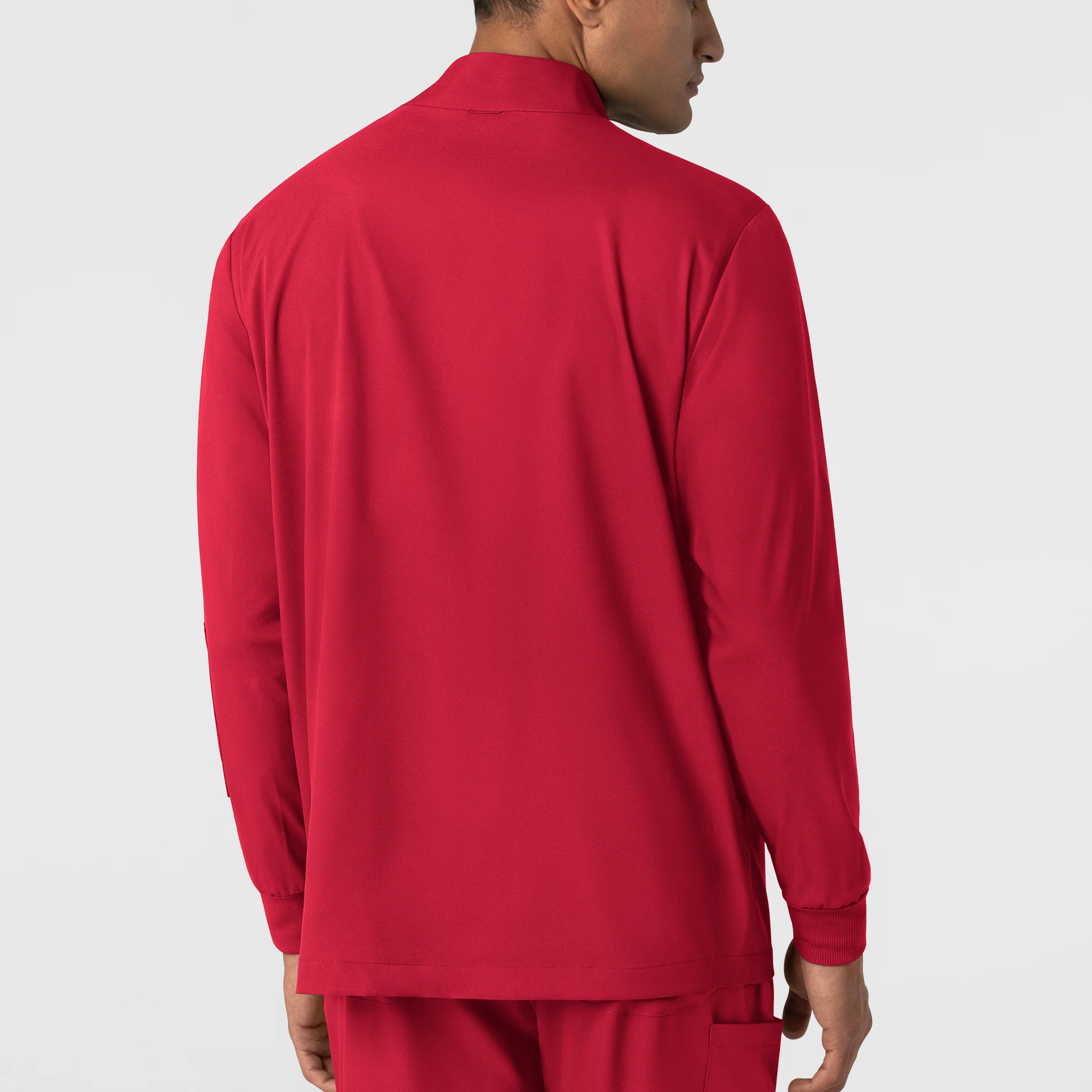 Boundless Men's Warm Up Scrub Jacket - Red - Image 2