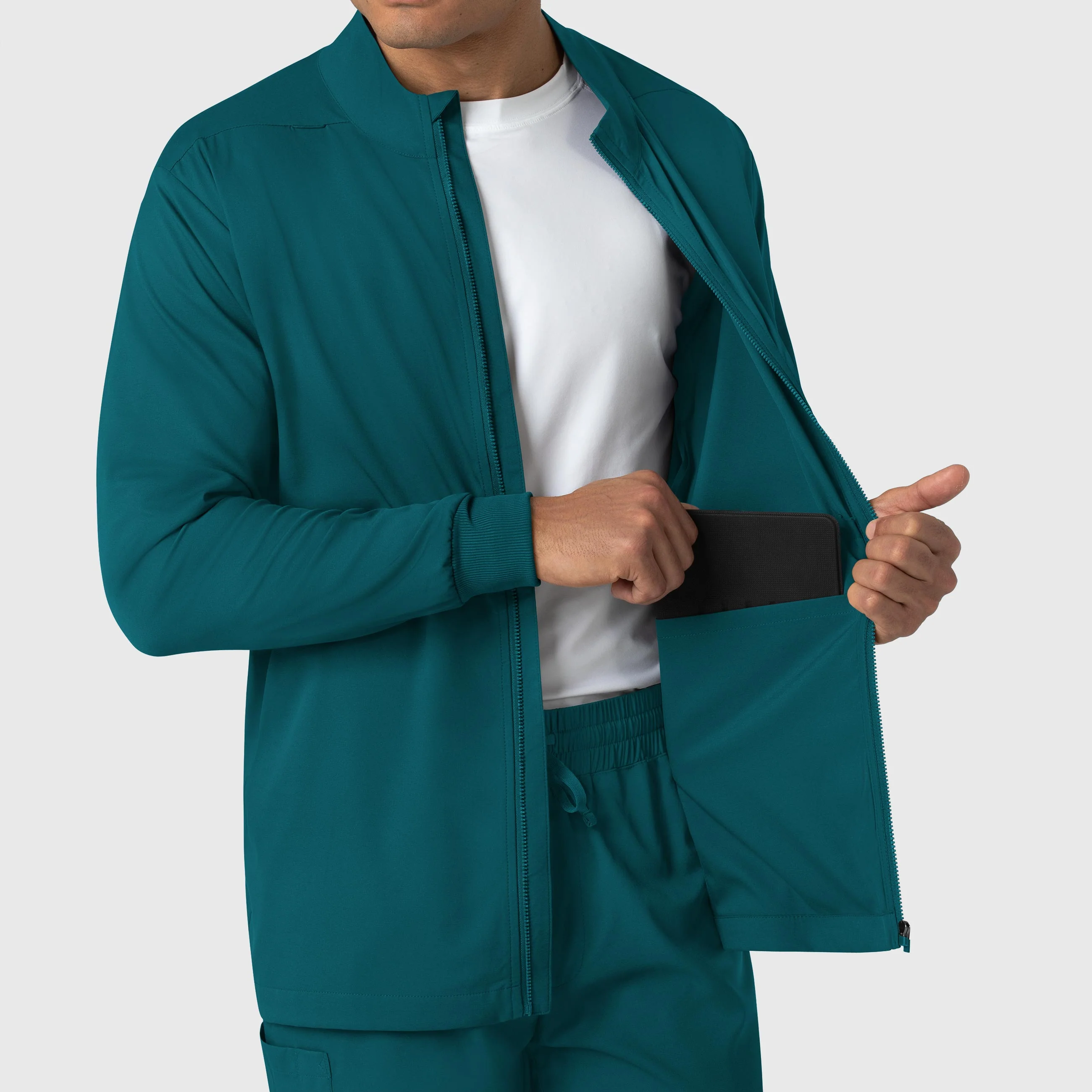 Boundless Men's Warm Up Scrub Jacket - Caribbean - Image 7