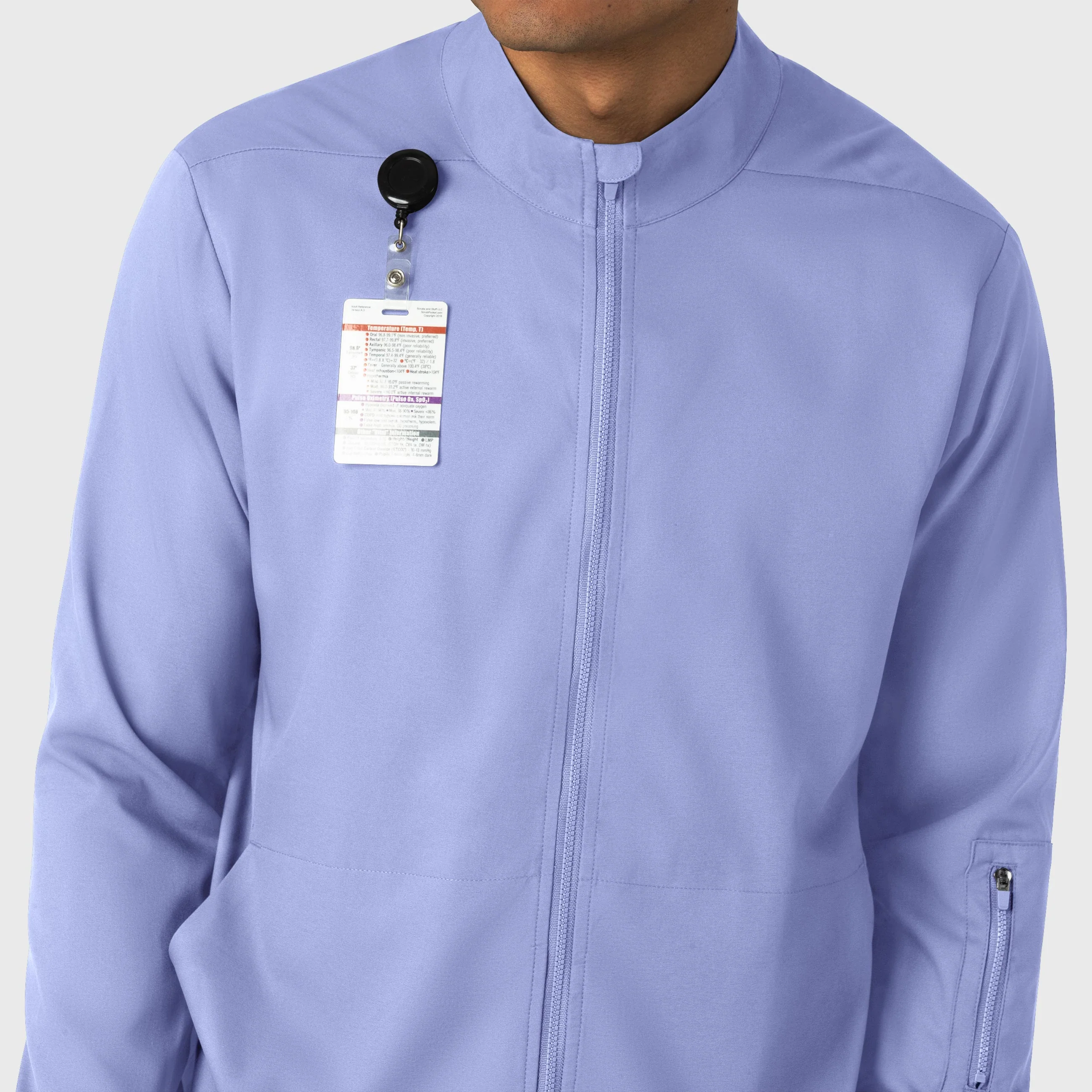 Boundless Men's Warm Up Scrub Jacket - Ceil Blue - Image 9