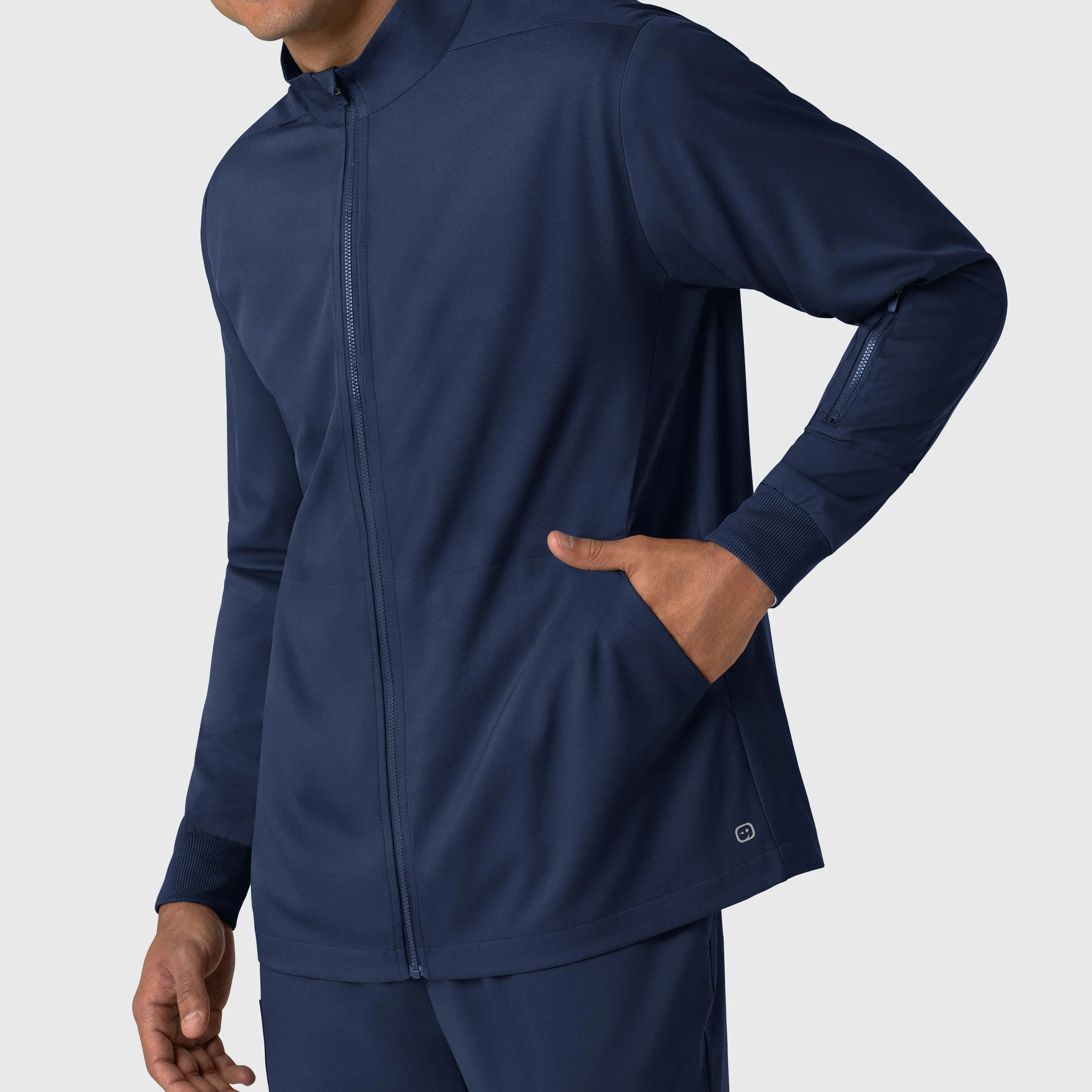 Boundless Men's Warm Up Scrub Jacket - Navy - Image 5