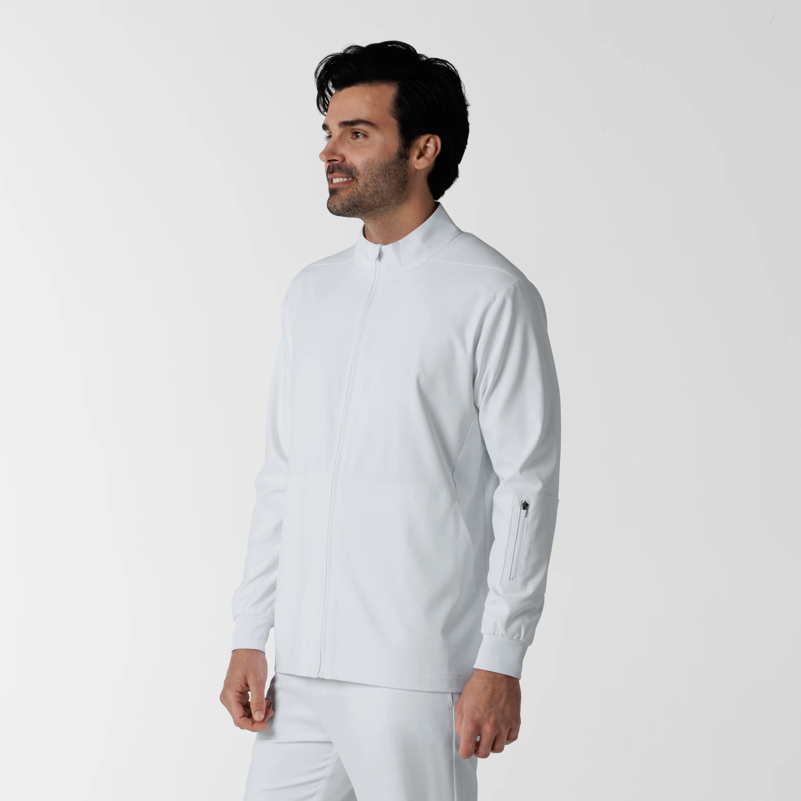 Boundless Men's Warm Up Scrub Jacket - White - Image 4