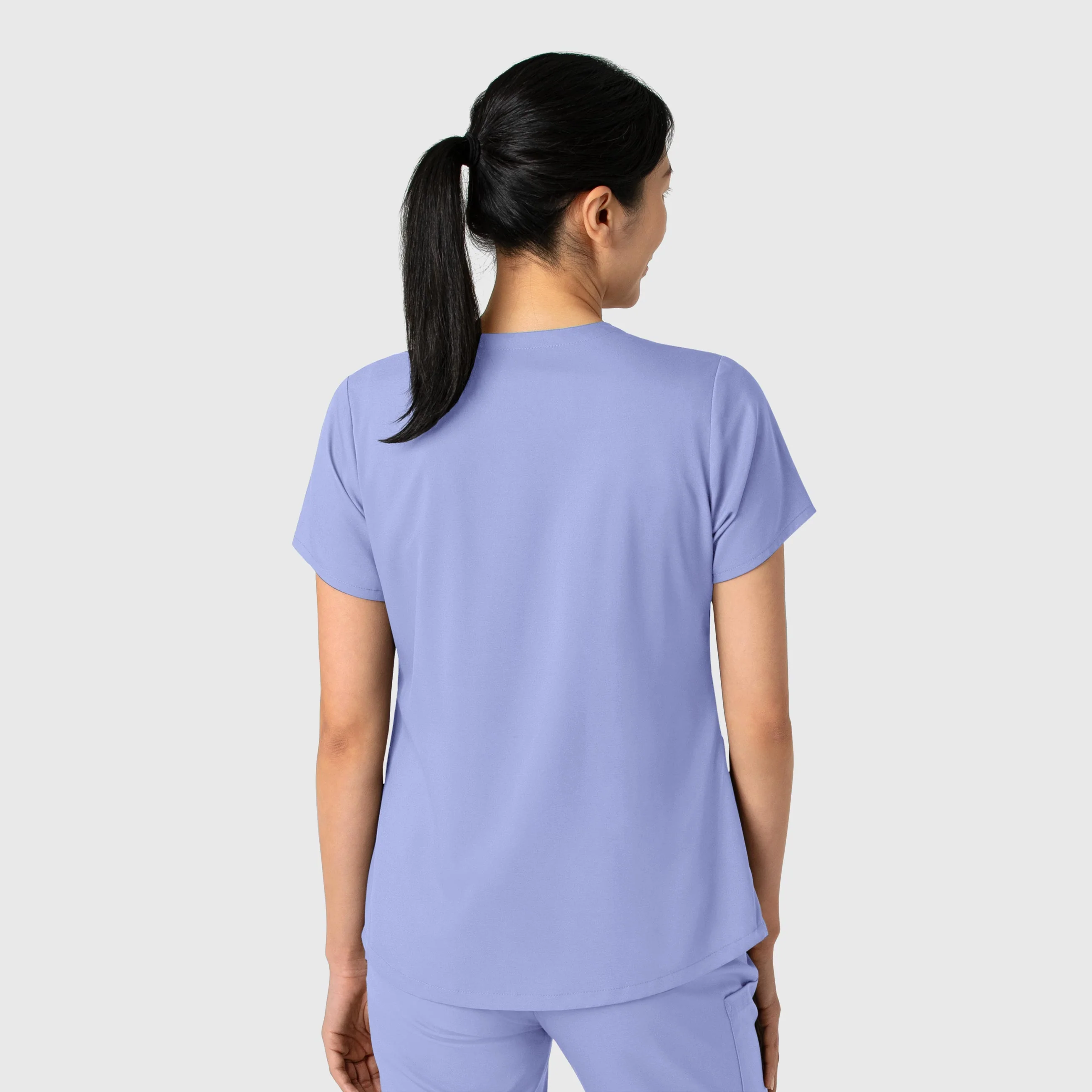Boundless Women's 2-Pocket V-Neck Scrub Top - Ceil Blue - Image 2