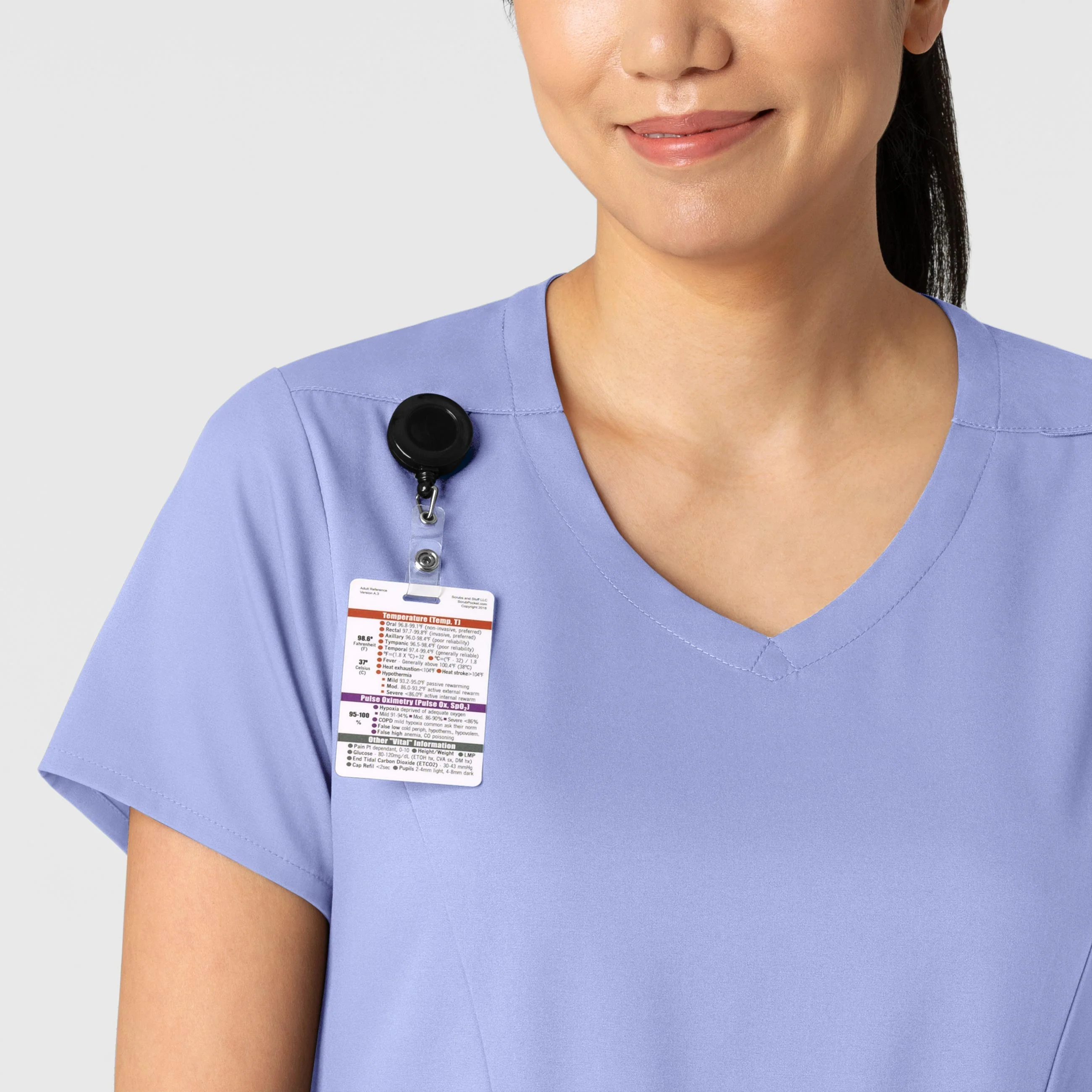 Boundless Women's 2-Pocket V-Neck Scrub Top - Ceil Blue - Image 5