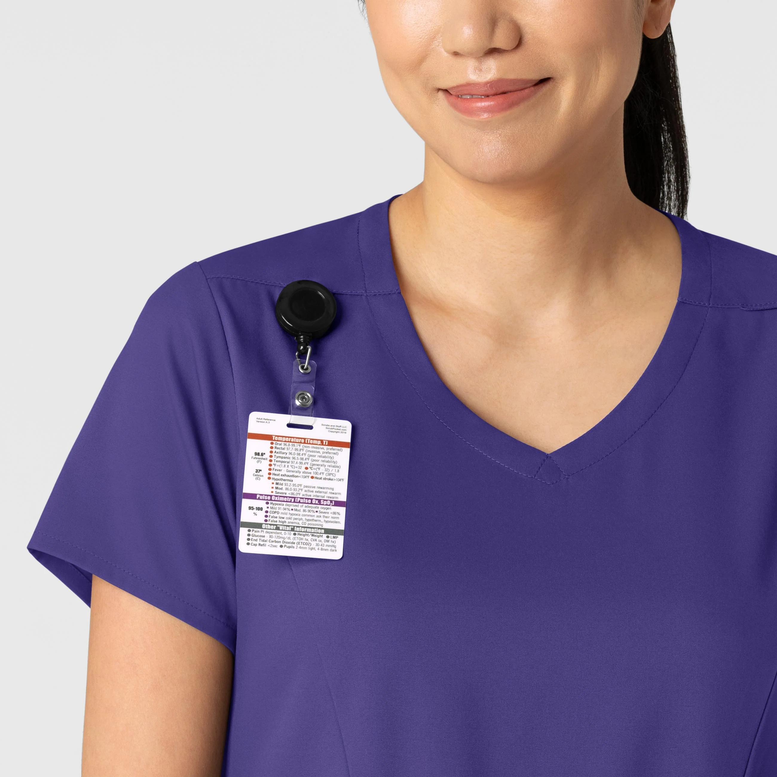 Boundless Women's 2-Pocket V-Neck Scrub Top - Grape - Image 5