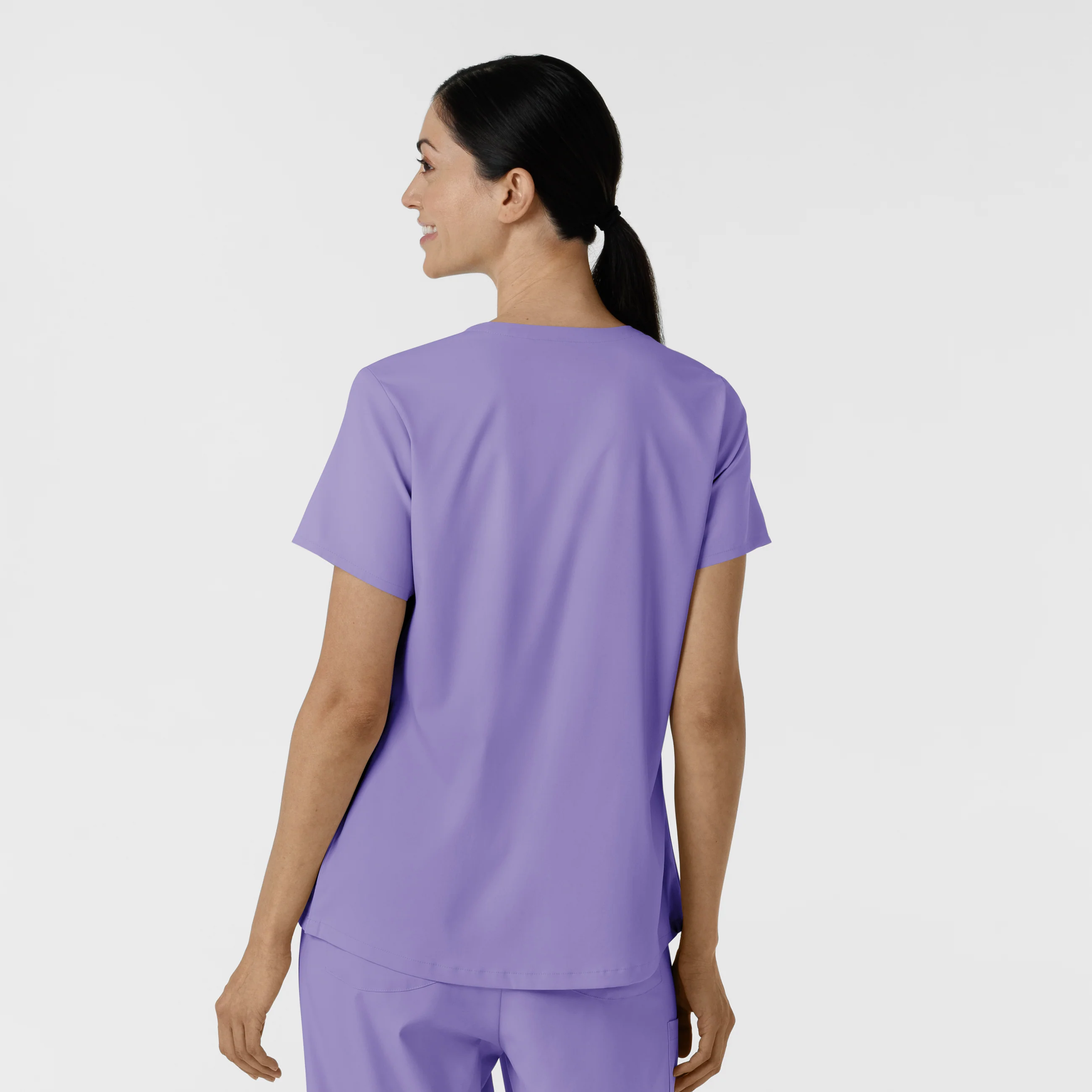 Boundless Women's 2-Pocket V-Neck Scrub Top - Iris Purple - Image 3