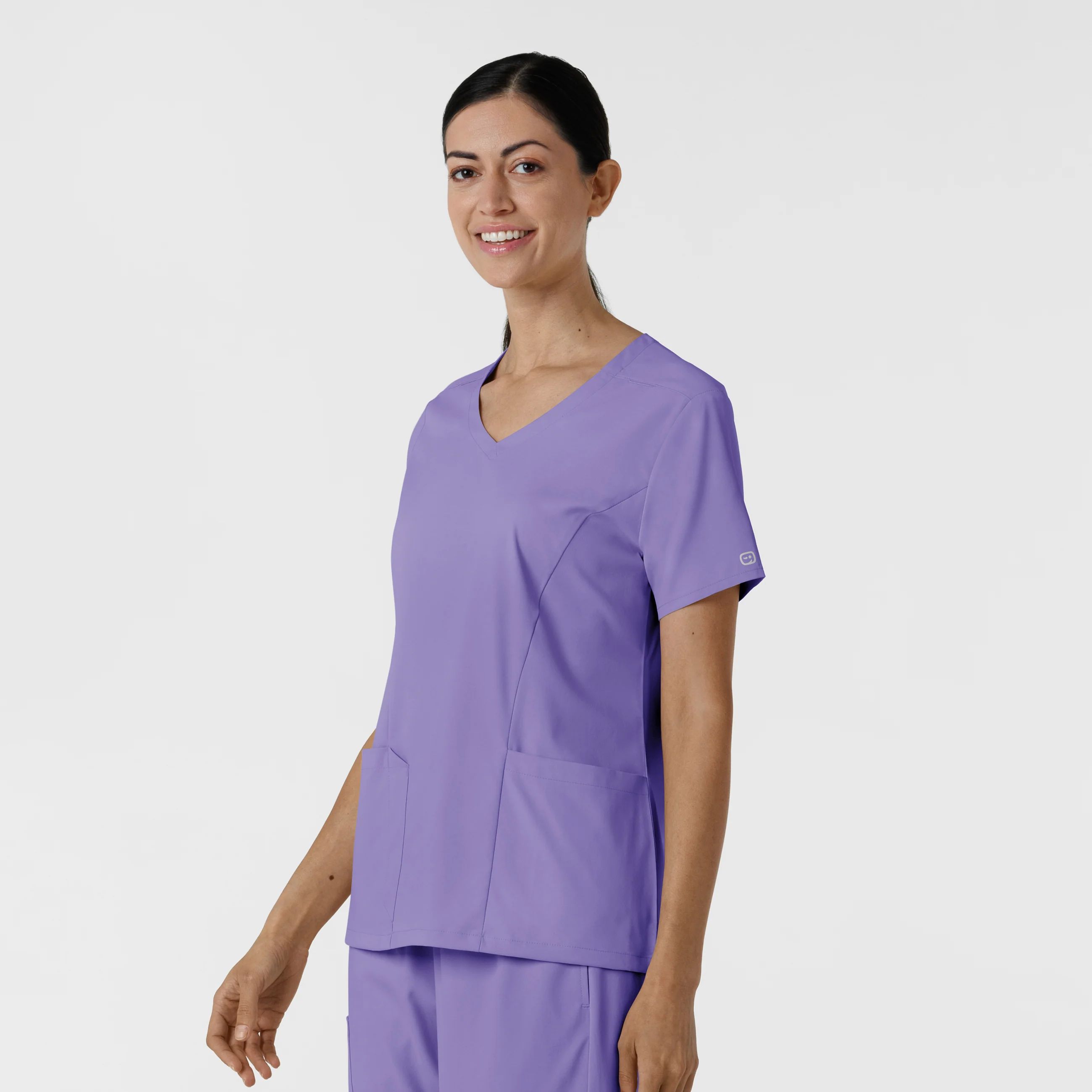 Boundless Women's 2-Pocket V-Neck Scrub Top - Iris Purple - Image 5