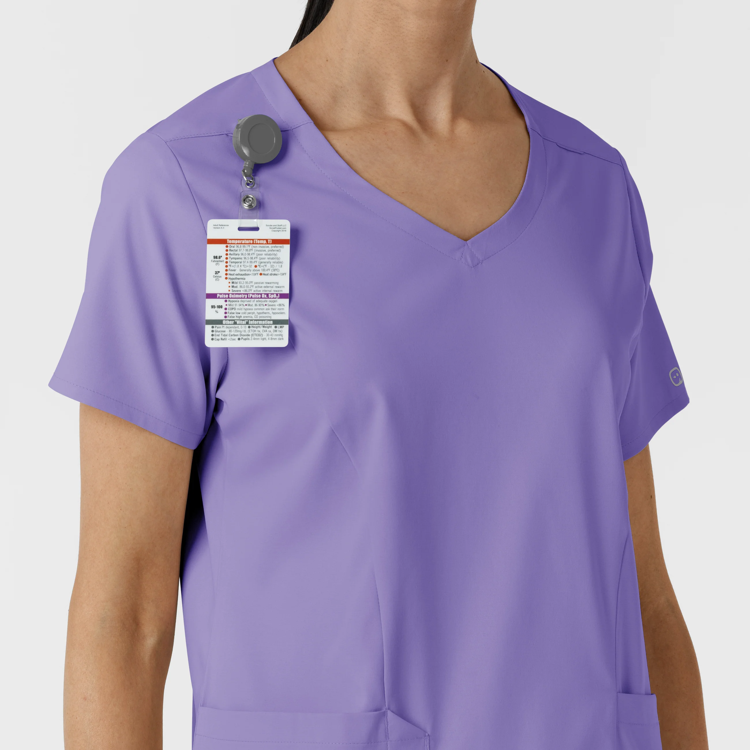 Boundless Women's 2-Pocket V-Neck Scrub Top - Iris Purple - Image 7