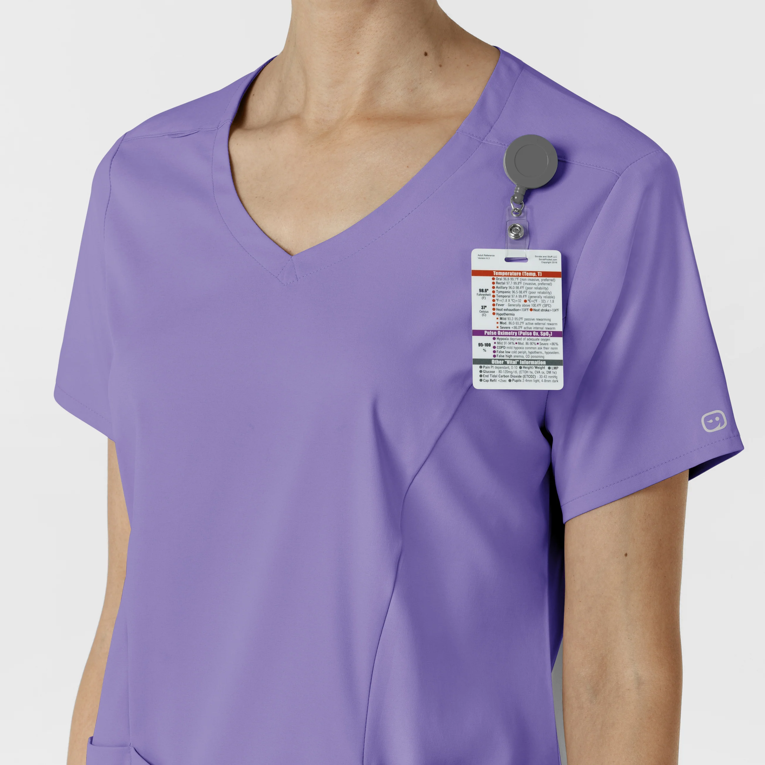 Boundless Women's 2-Pocket V-Neck Scrub Top - Iris Purple - Image 8