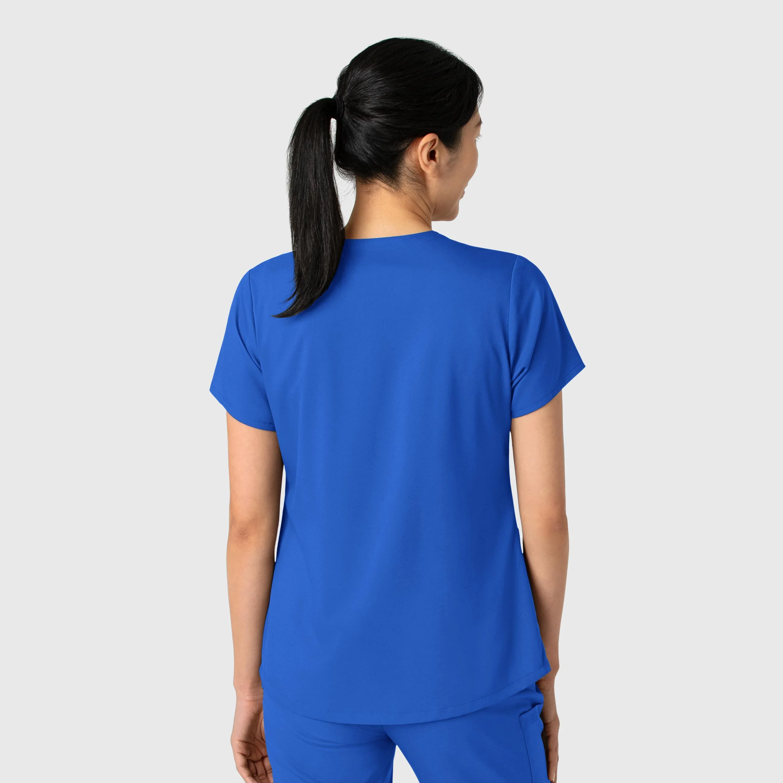 Boundless Women's 2-Pocket V-Neck Scrub Top - Royal - Image 2