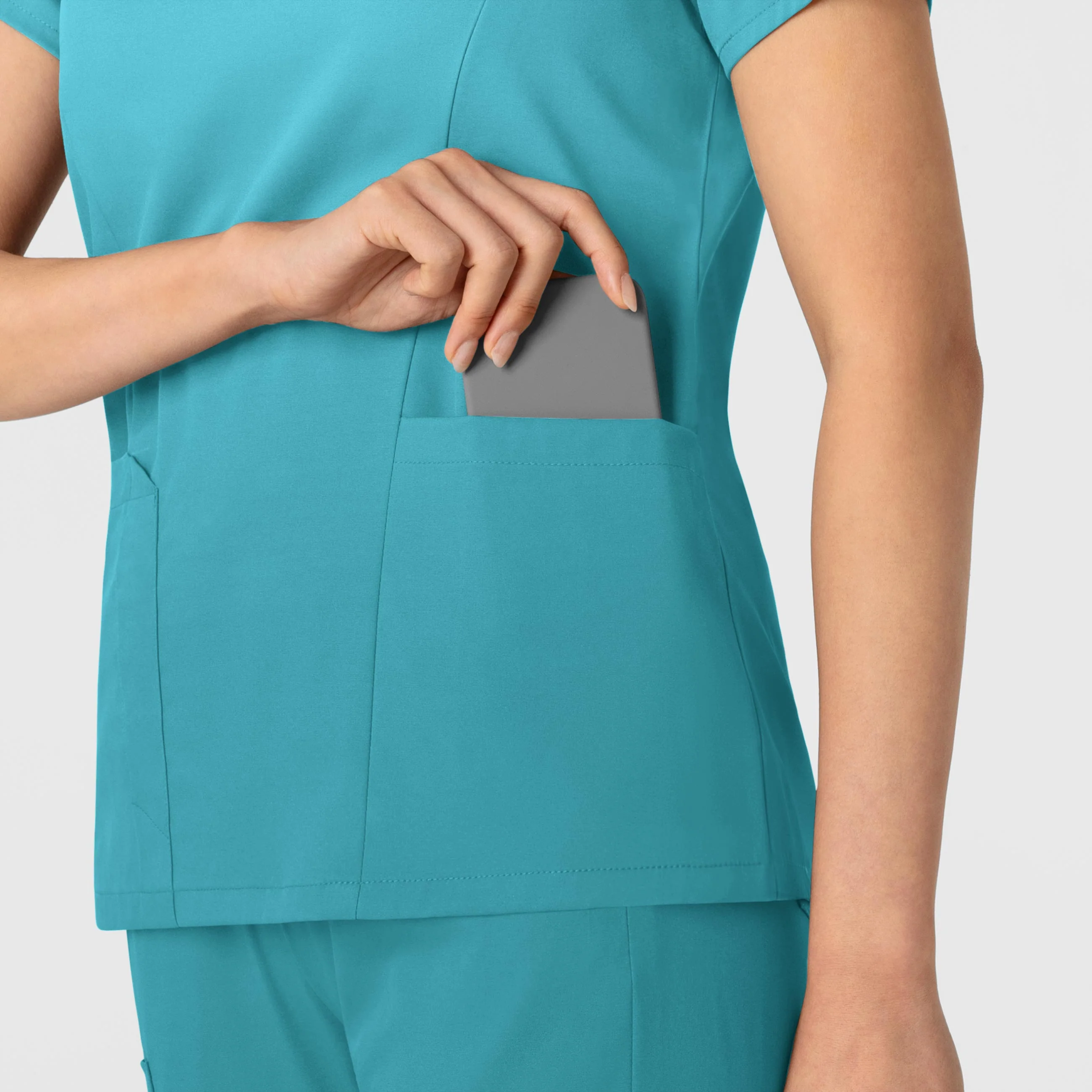 Boundless Women's 2-Pocket V-Neck Scrub Top - Teal - Image 8