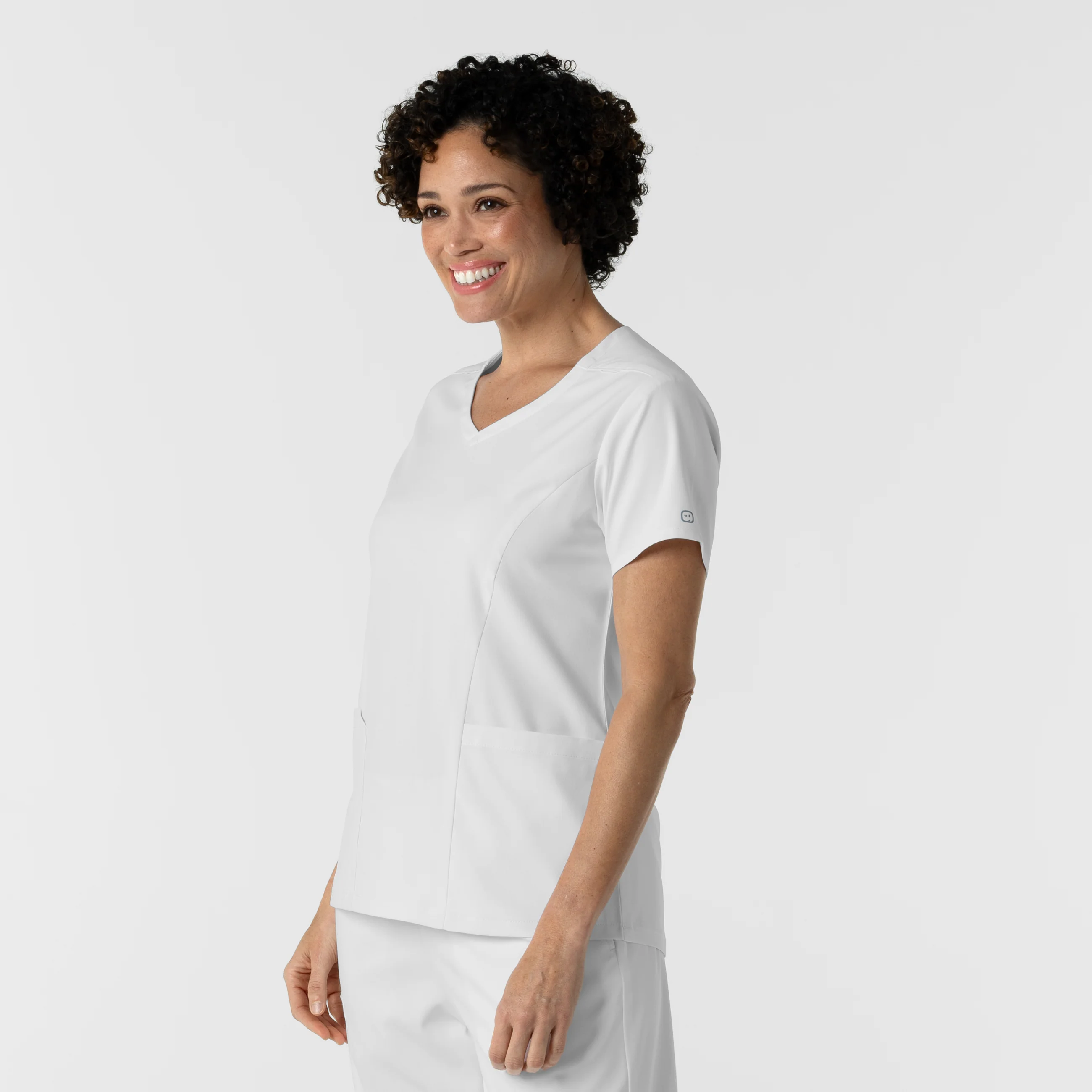 Boundless Women's 2-Pocket V-Neck Scrub Top - White - Image 4