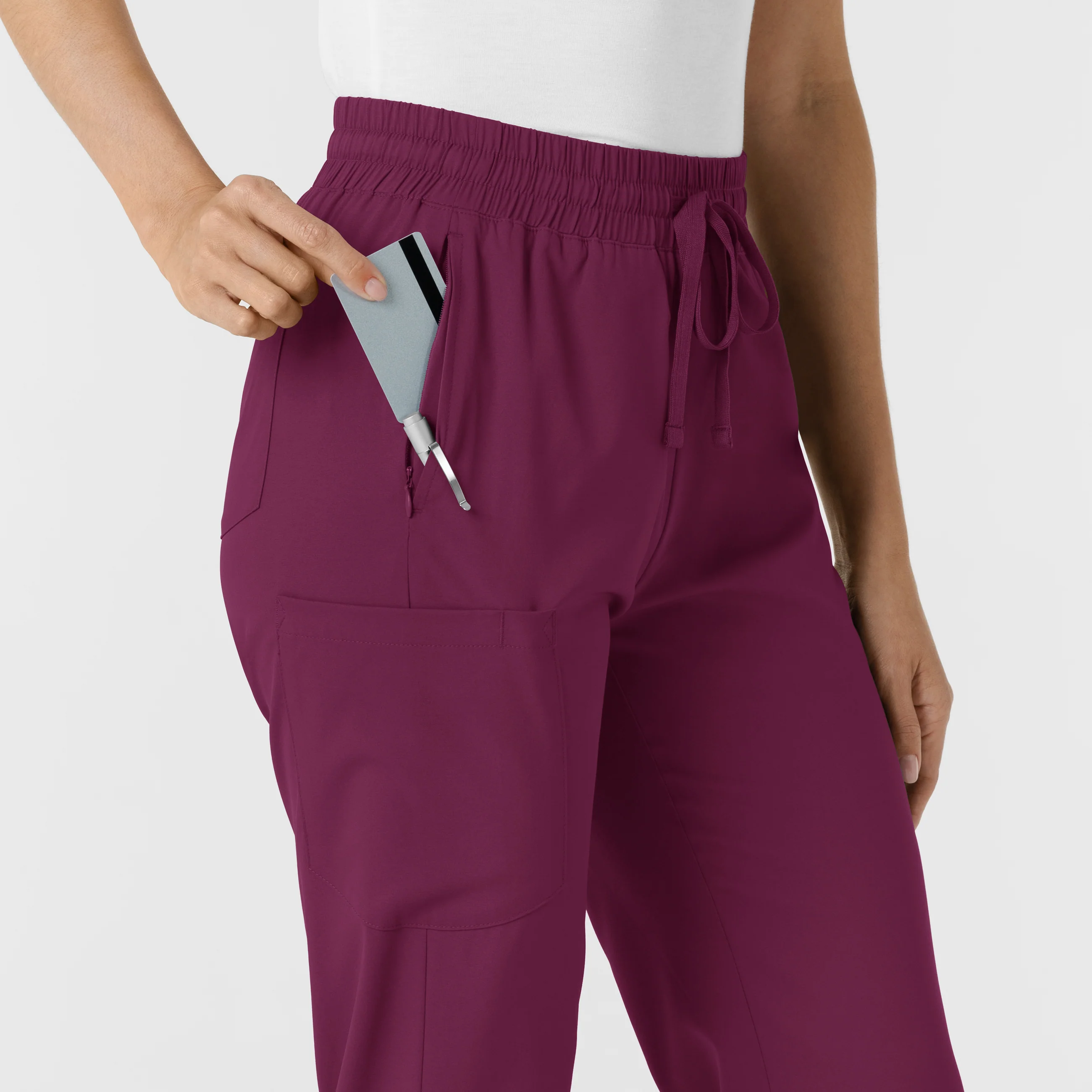 Boundless Women's Bootcut Scrub Pant - Wine - Image 6