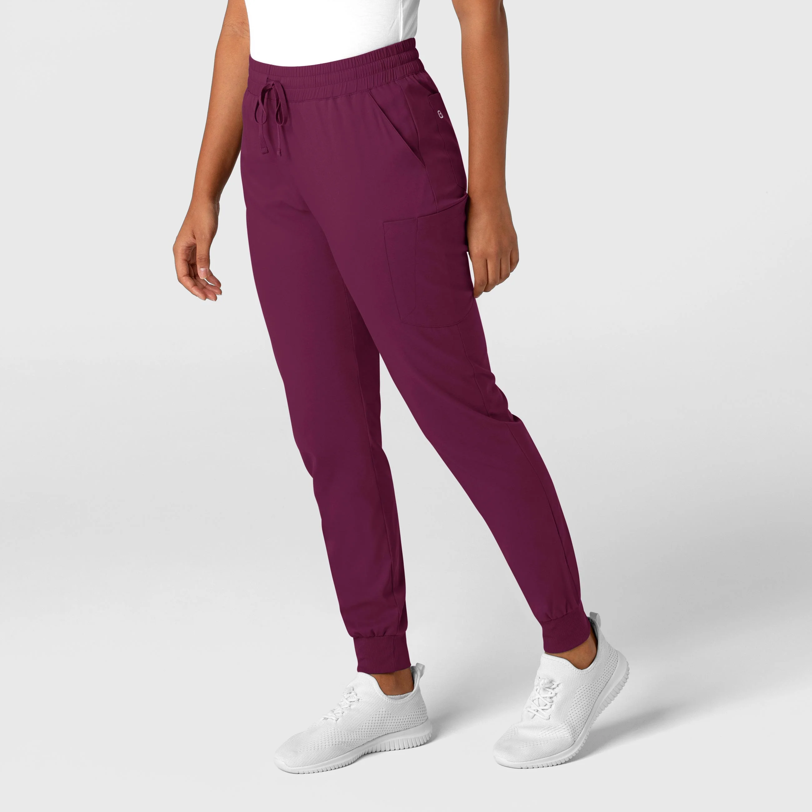 Boundless Women's Jogger Scrub Pant - Wine - Image 4