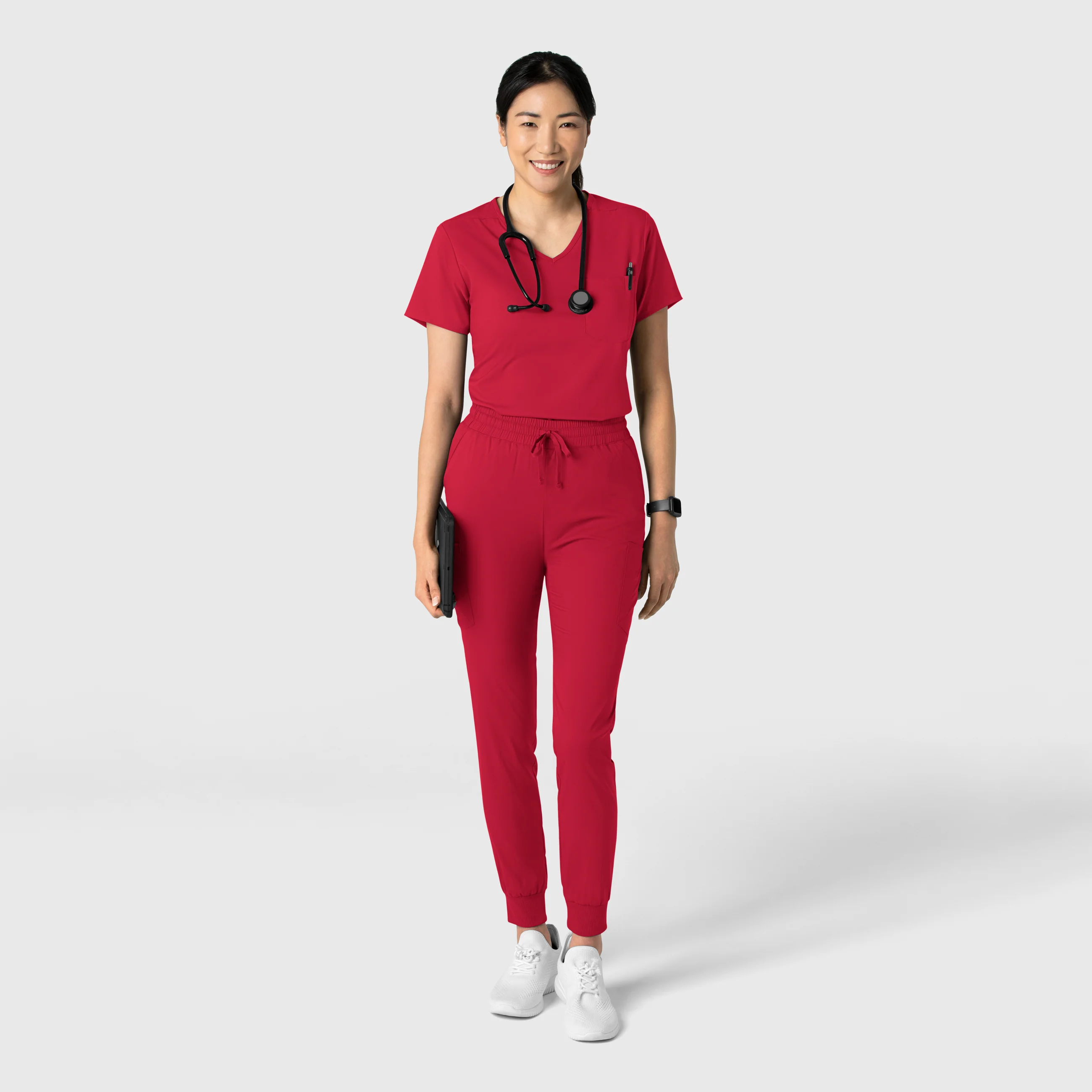 Boundless Women's Tuck-In Scrub Top - Red - Image 3