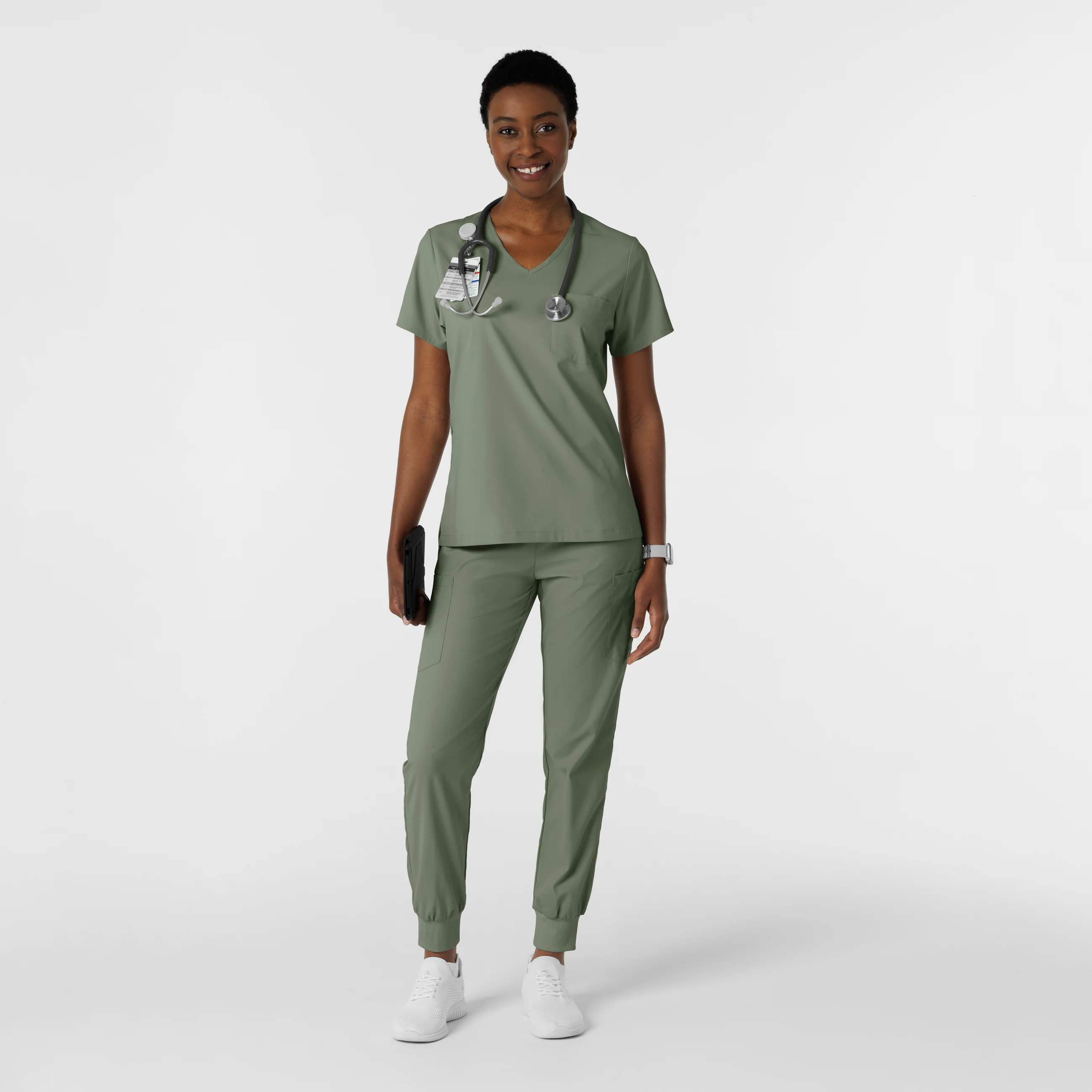 Boundless Women's Tuck-In Scrub Top - Sage - Image 3