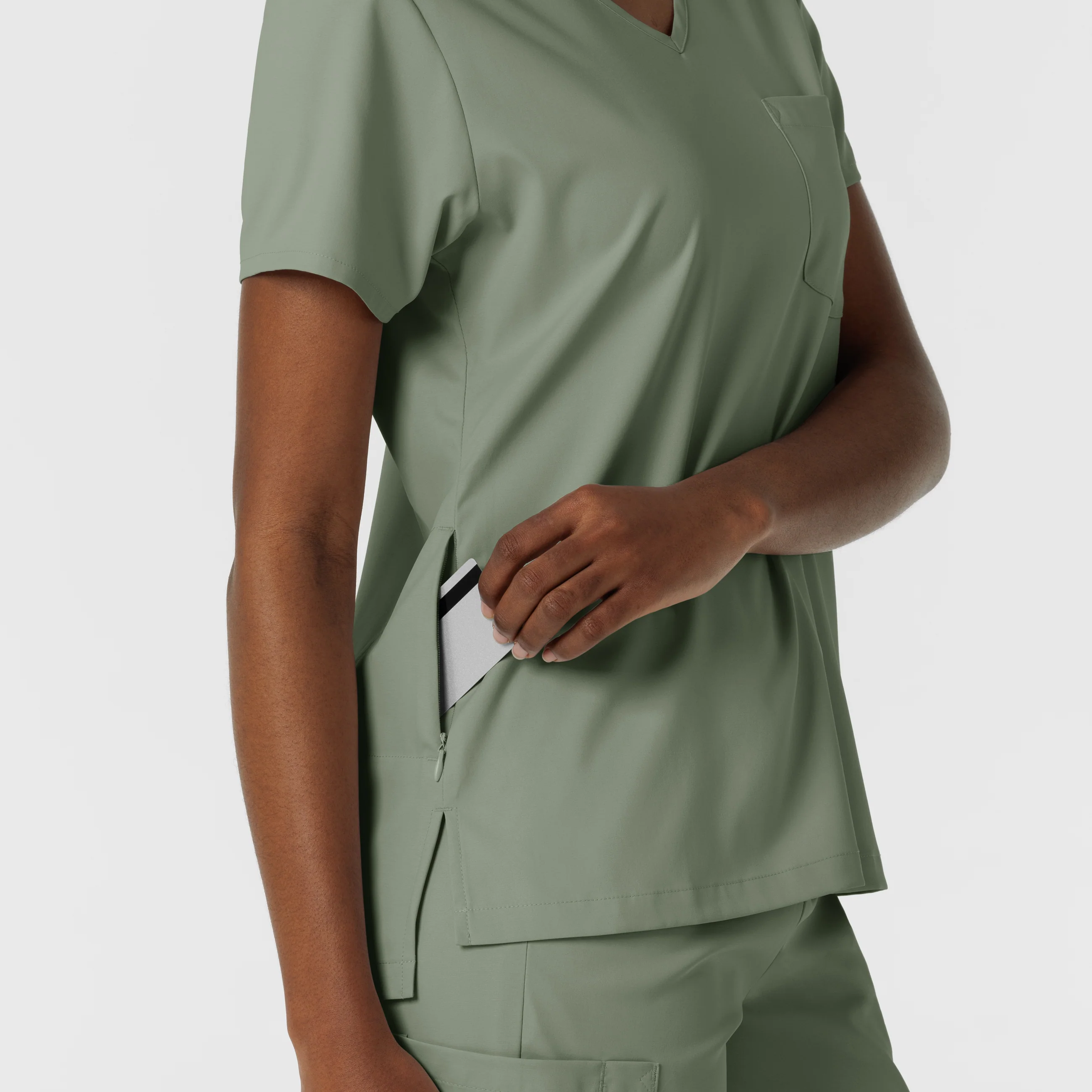 Boundless Women's Tuck-In Scrub Top - Sage - Image 9