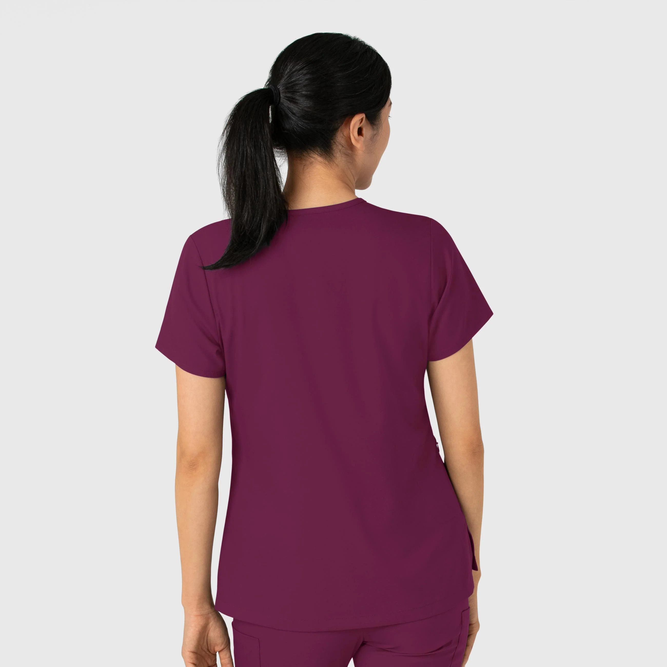 Boundless Women's Tuck-In Scrub Top - Wine - Image 2