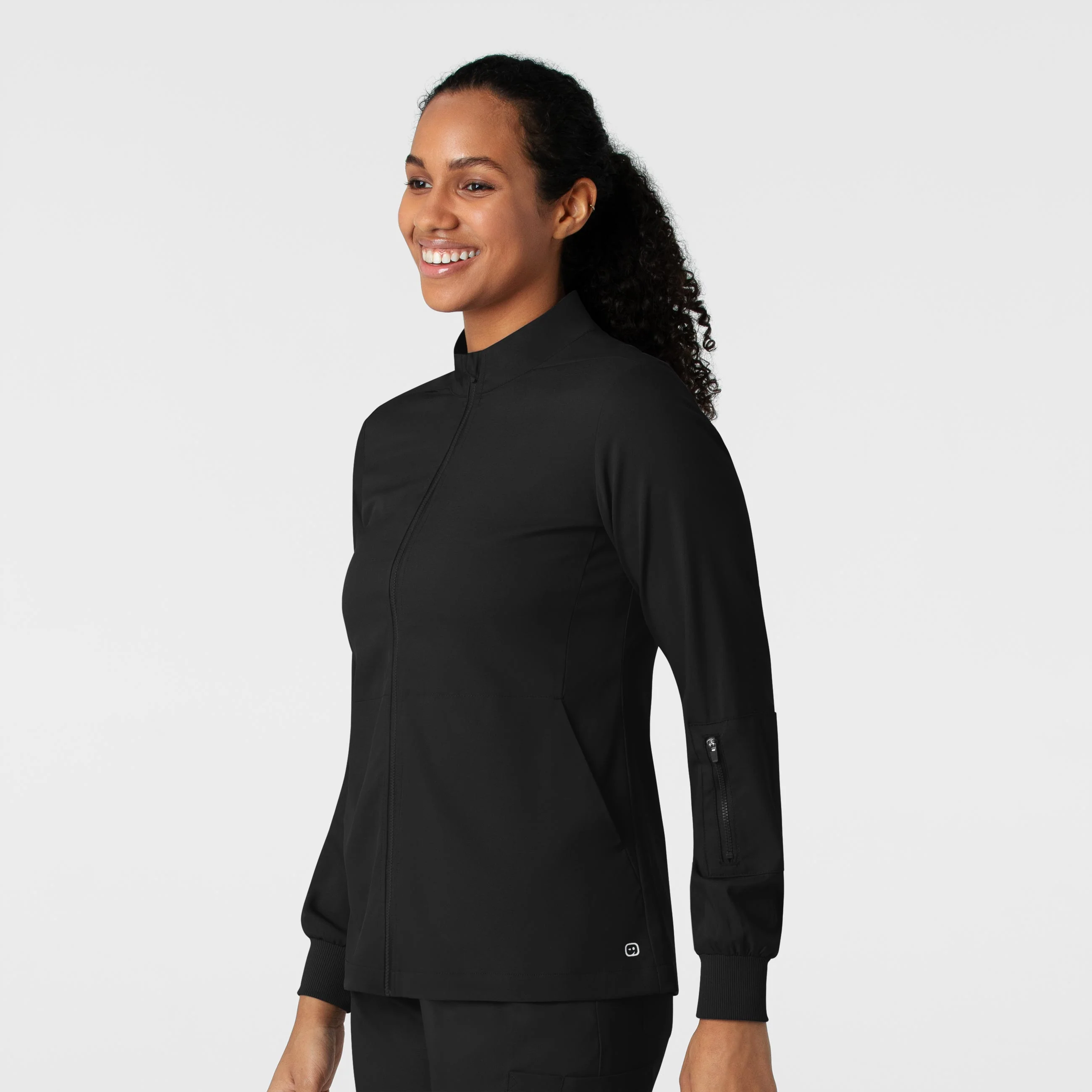 Boundless Women's Warm Up Scrub Jacket - Black - Image 4