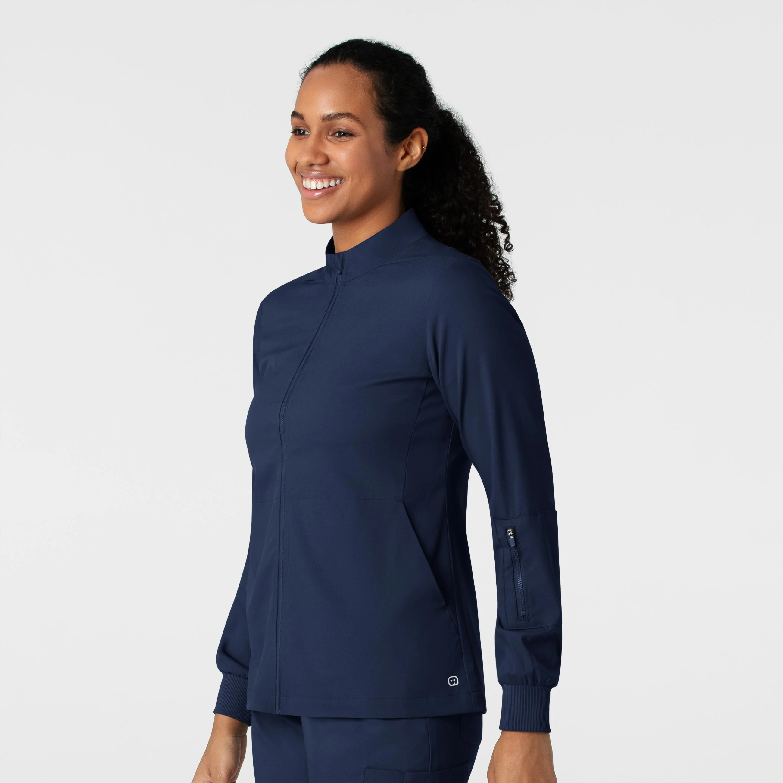 Boundless Women's Warm Up Scrub Jacket - Navy - Image 4