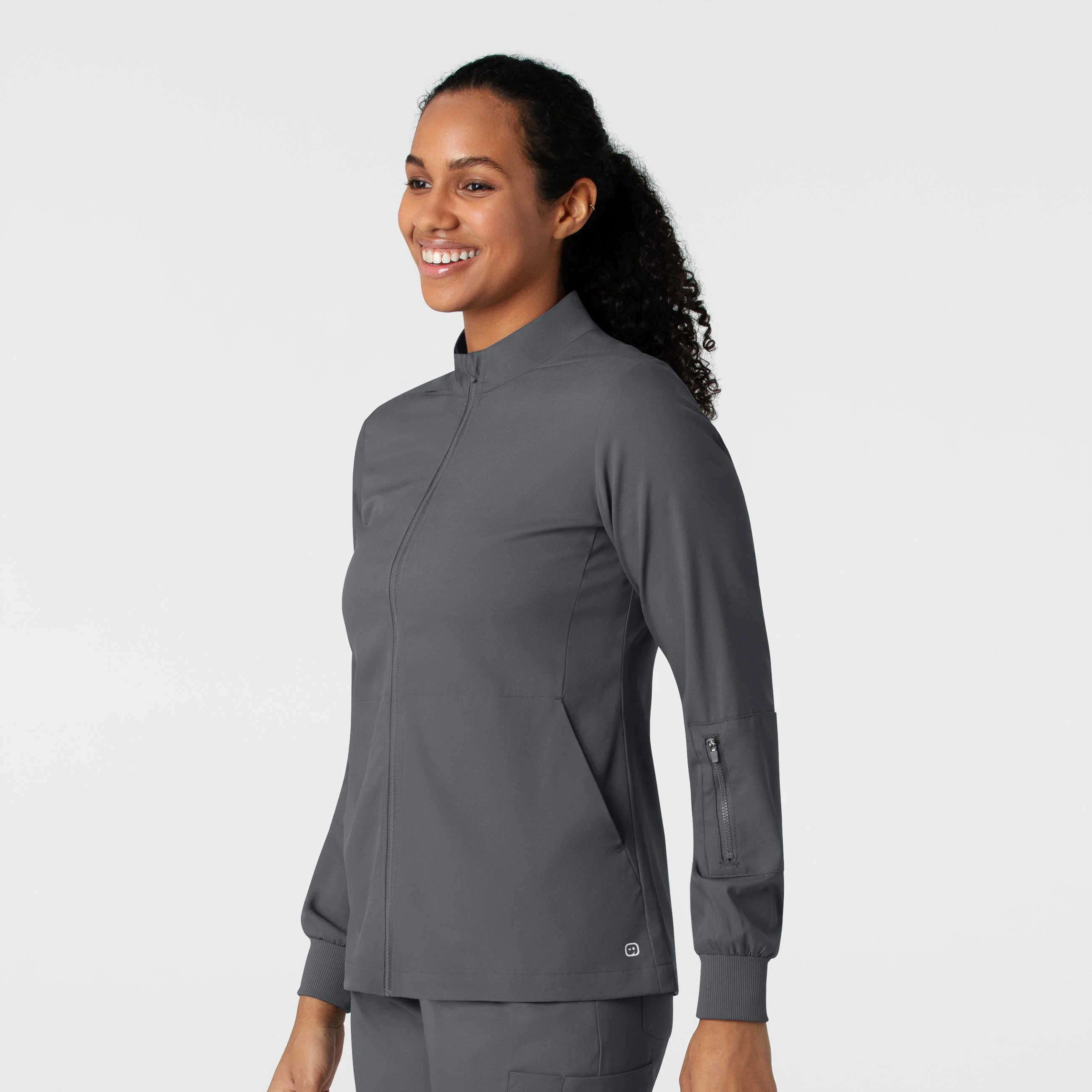 Boundless Women's Warm Up Scrub Jacket - Pewter - Image 4