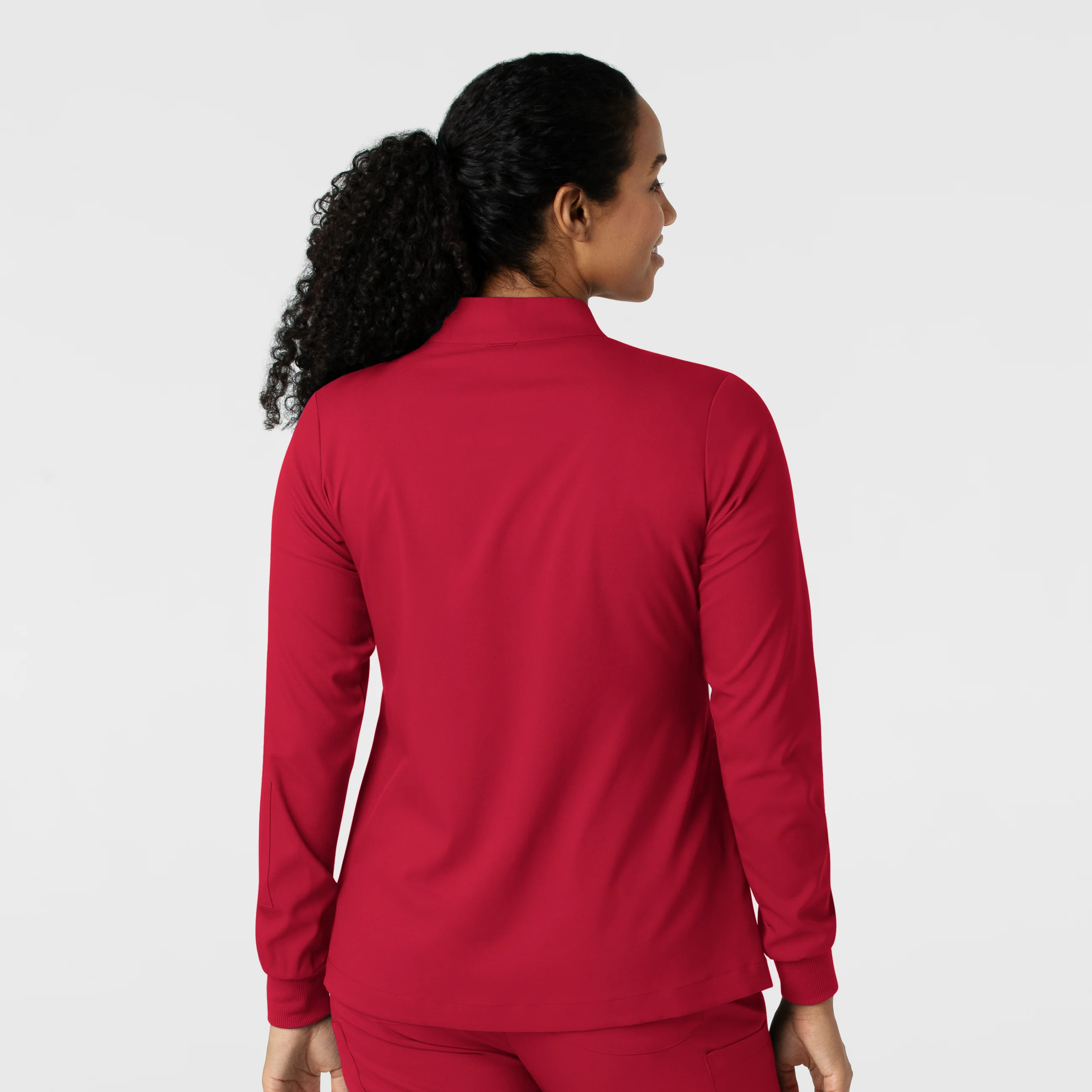 Boundless Women's Warm Up Scrub Jacket - Red - Image 2