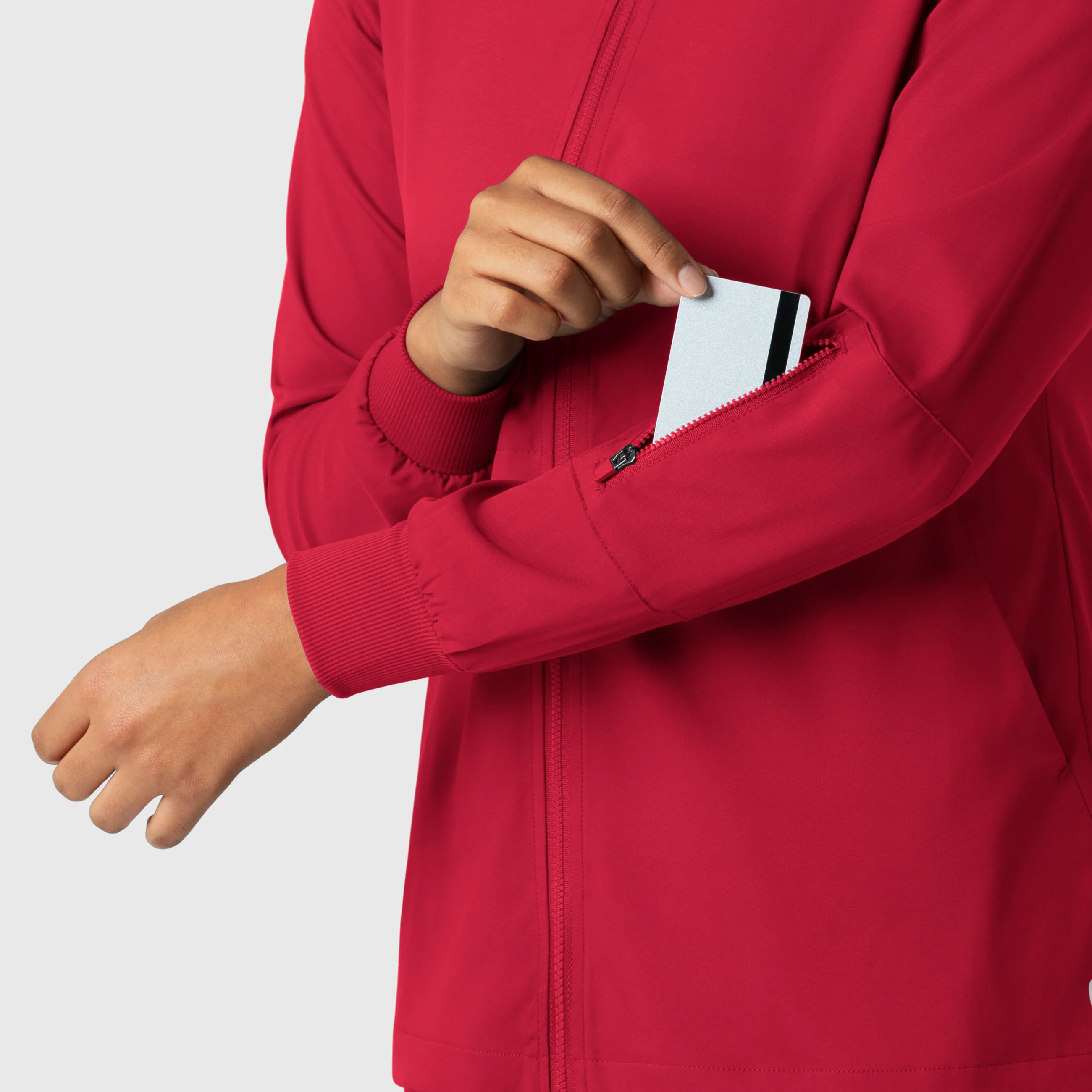 Boundless Women's Warm Up Scrub Jacket - Red - Image 7