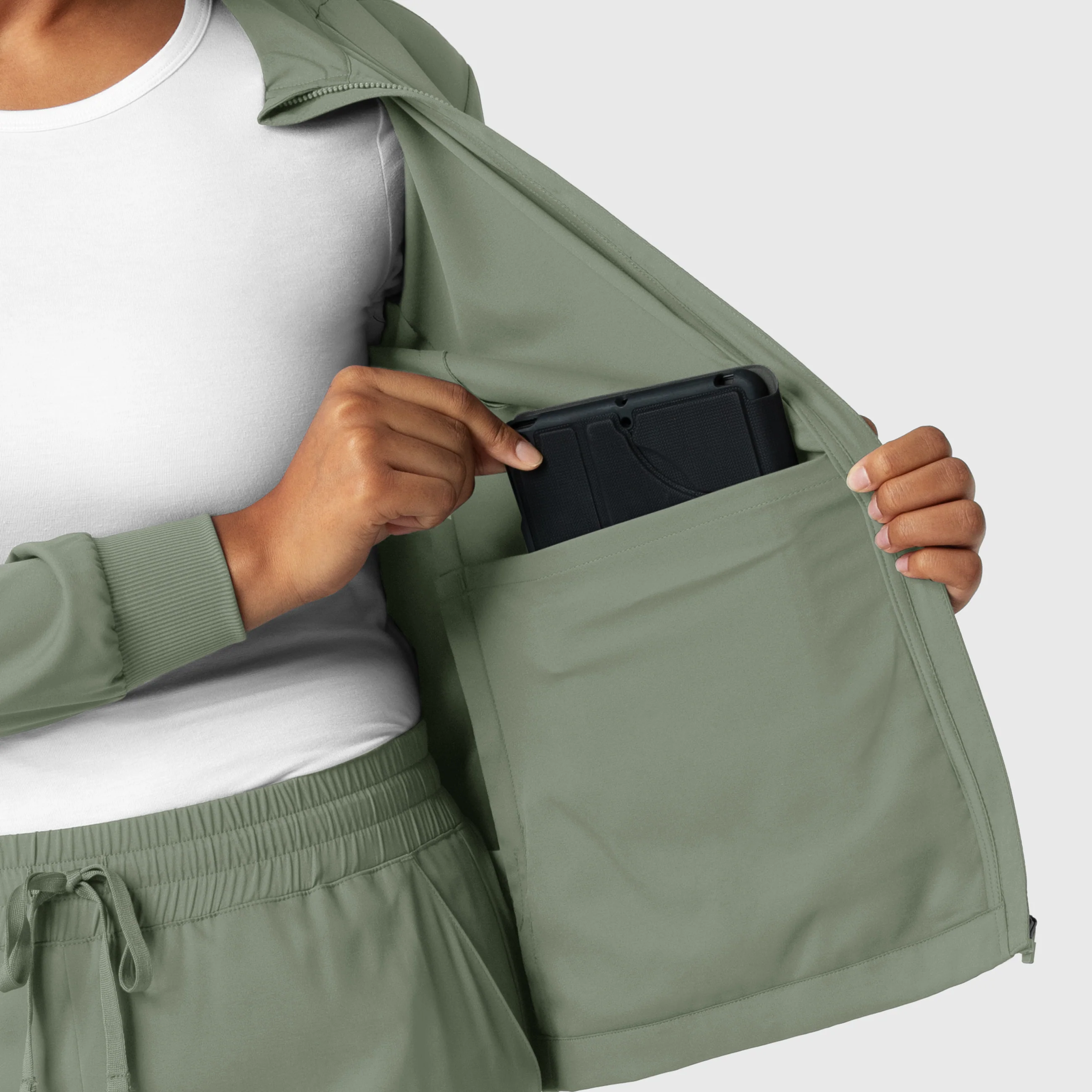 Boundless Women's Warm Up Scrub Jacket - Sage - Image 8