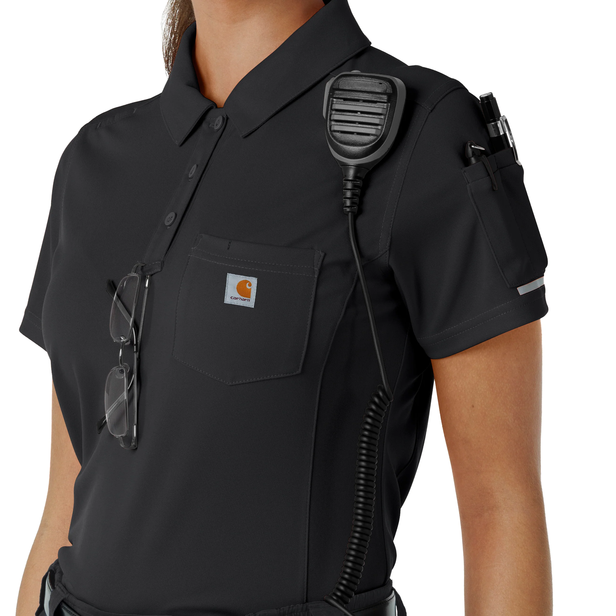 Carhartt Rugged Flex RSCU Women's Lightweight Short Sleeve Polo Scrub Top - Pewter - Image 8