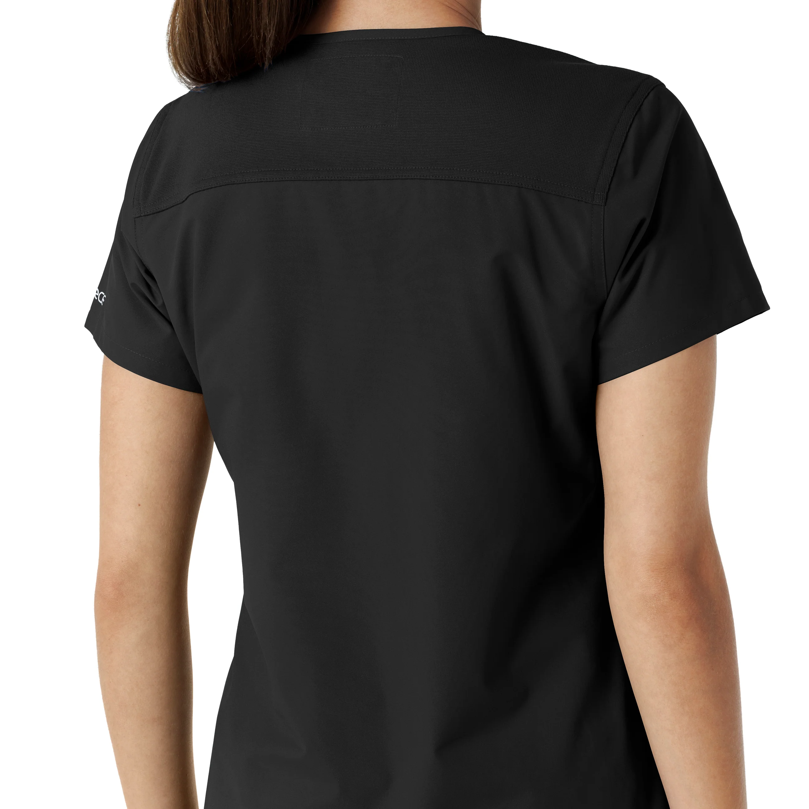Carhartt Force Essentials Women's V-Neck Knit Panel Scrub Top - Black - Image 8