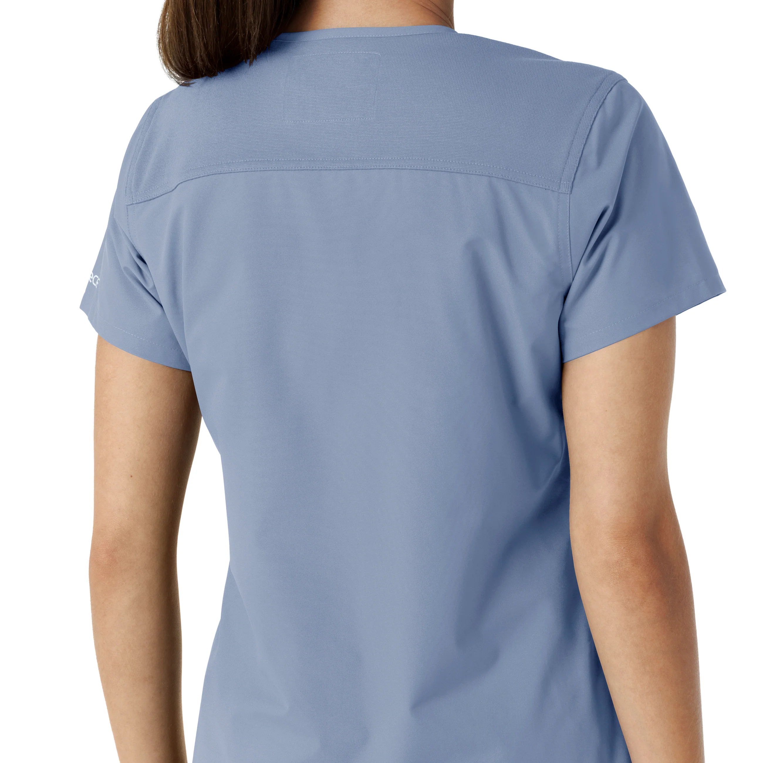 Carhartt Force Essentials Women's V-Neck Knit Panel Scrub Top - Ceil Blue - Image 8