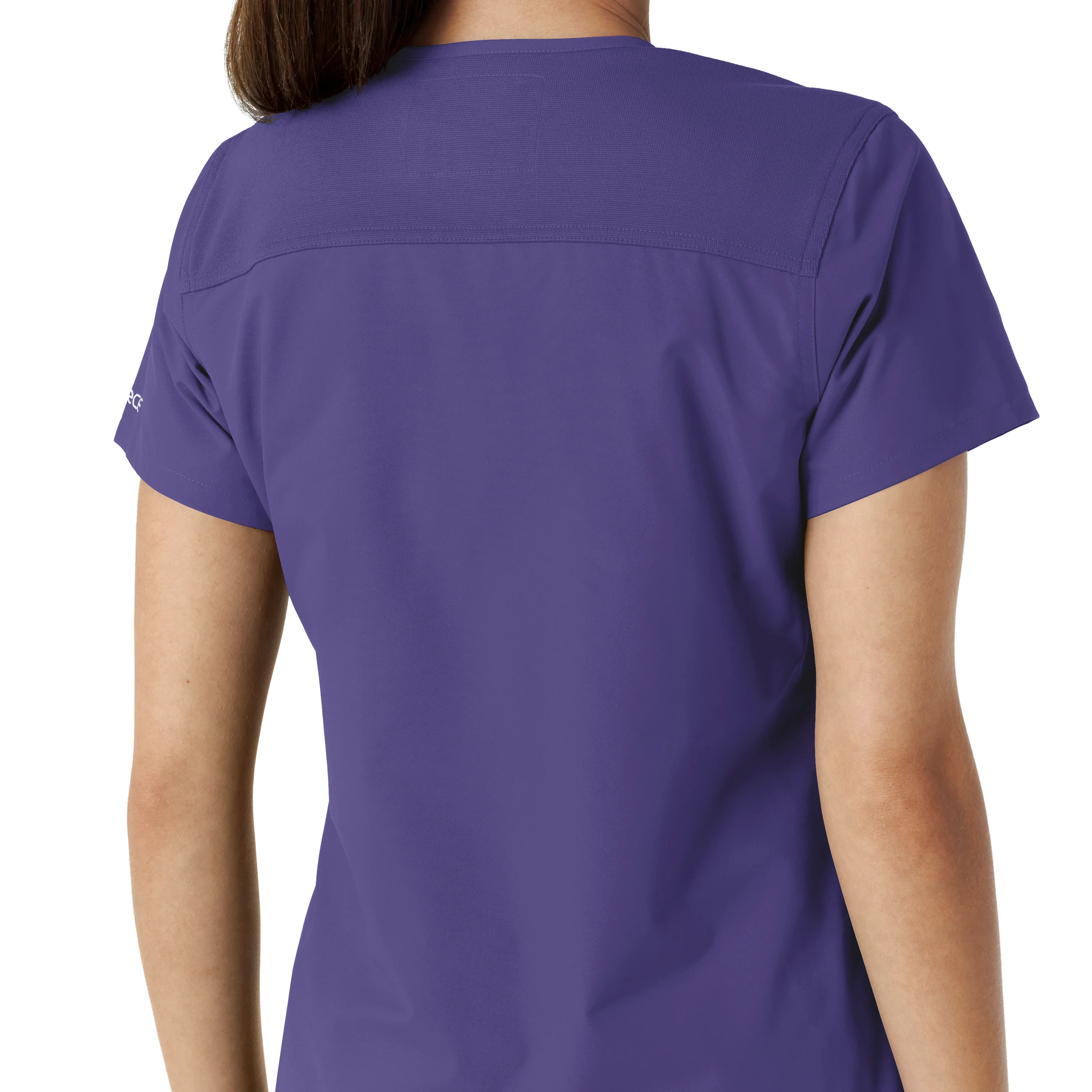 Carhartt Force Essentials Women's V-Neck Knit Panel Scrub Top - Grape - Image 8
